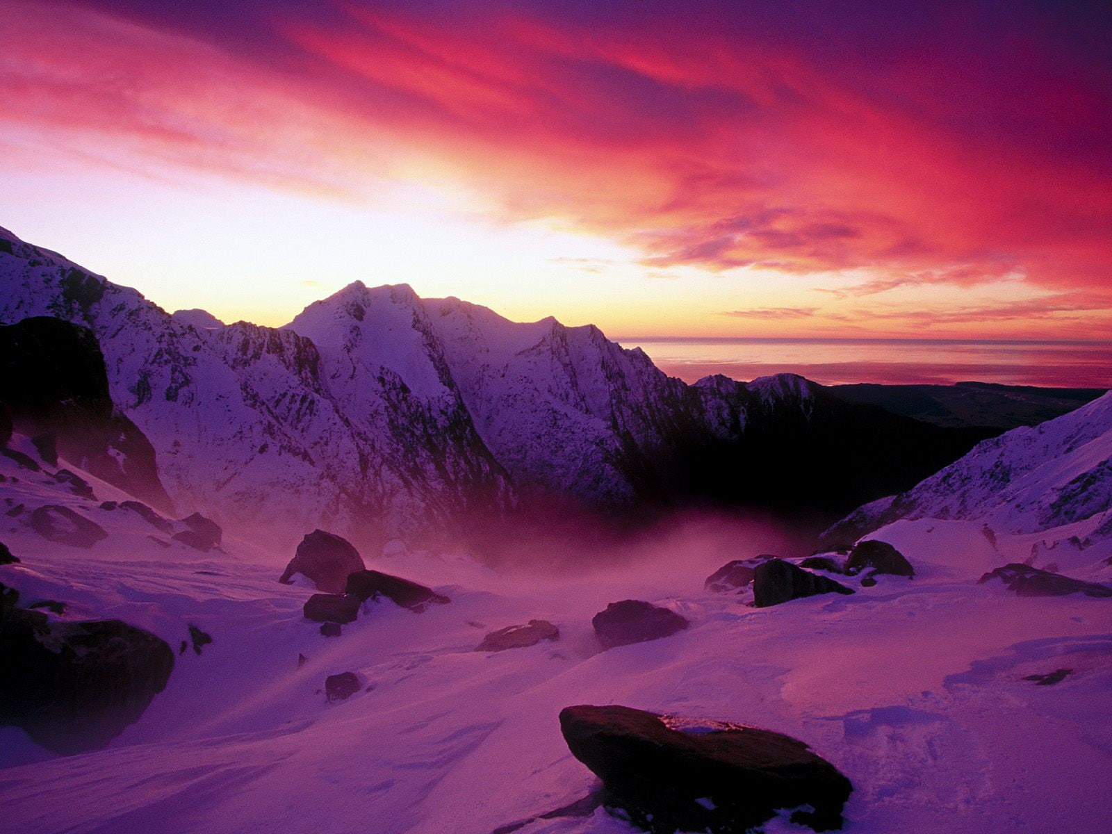 mountain, beauty in nature, new, cold temperature, Josef, winter, nature, solid, non-urban scene, Franz, snow, Glacier, idyllic, Over, purple, cloud - sky, HD Wallpaper