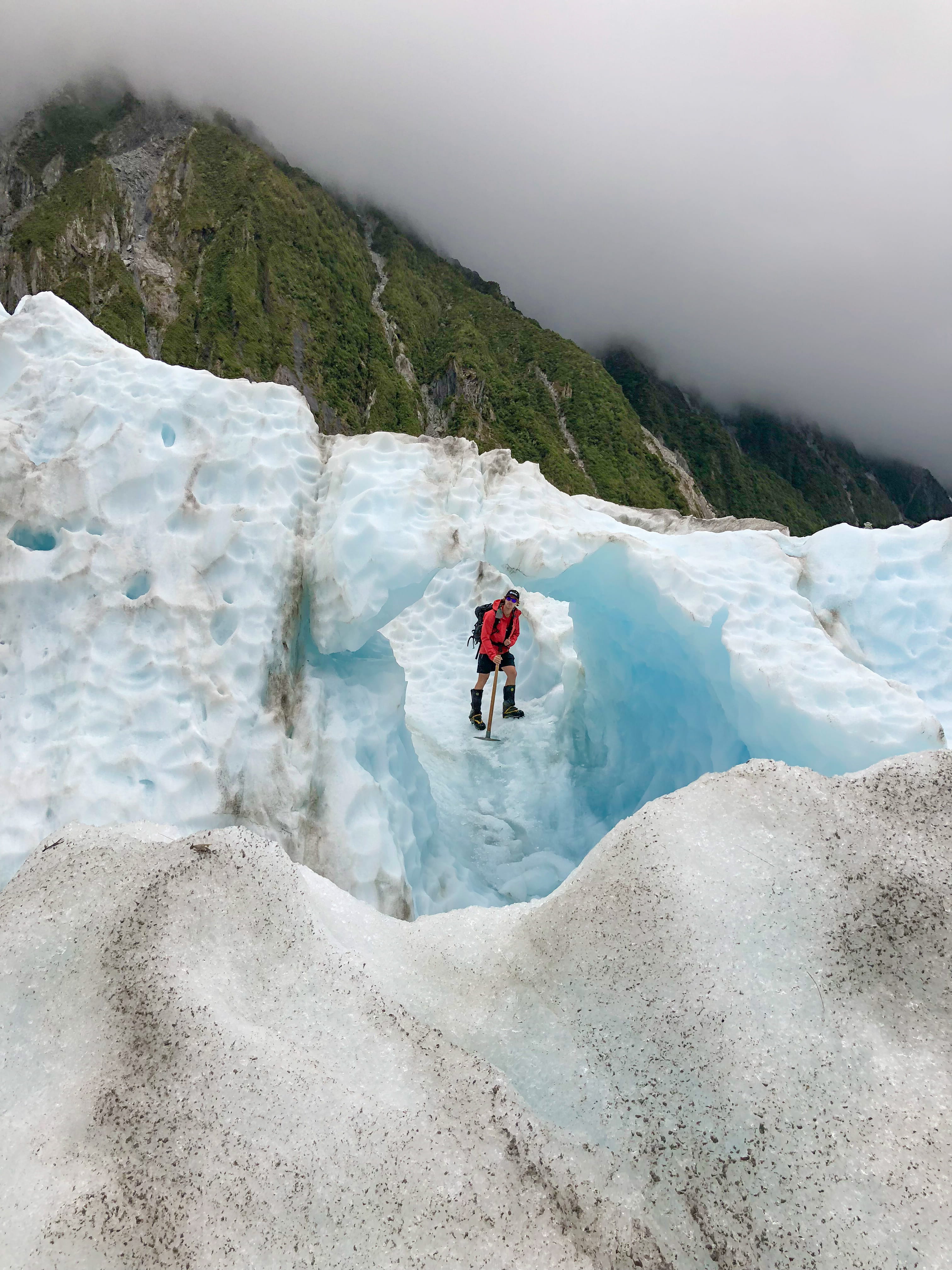 activity, 4K, nature, outdoors, standing, people, franz josef glacier, lifestyles, ice, snow, leisure activity, beauty in nature, hill, sport, new zealand, Phone HD Wallpaper