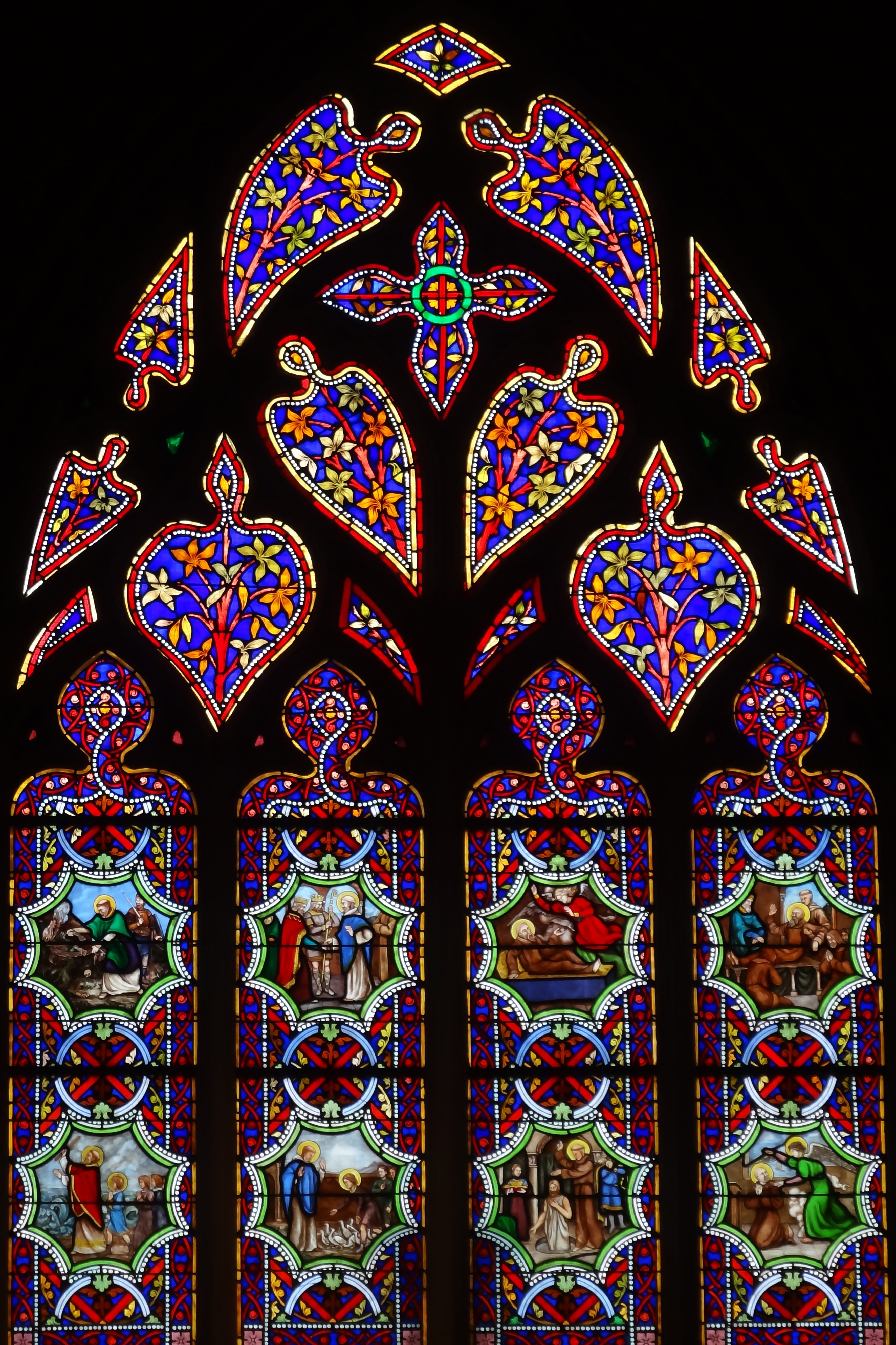 catholic, close-up, stained, chapel, artist, transparency, stained glass, indoors, brightly colored, window, decor, stained glass windows, glass - material, Phone HD Wallpaper