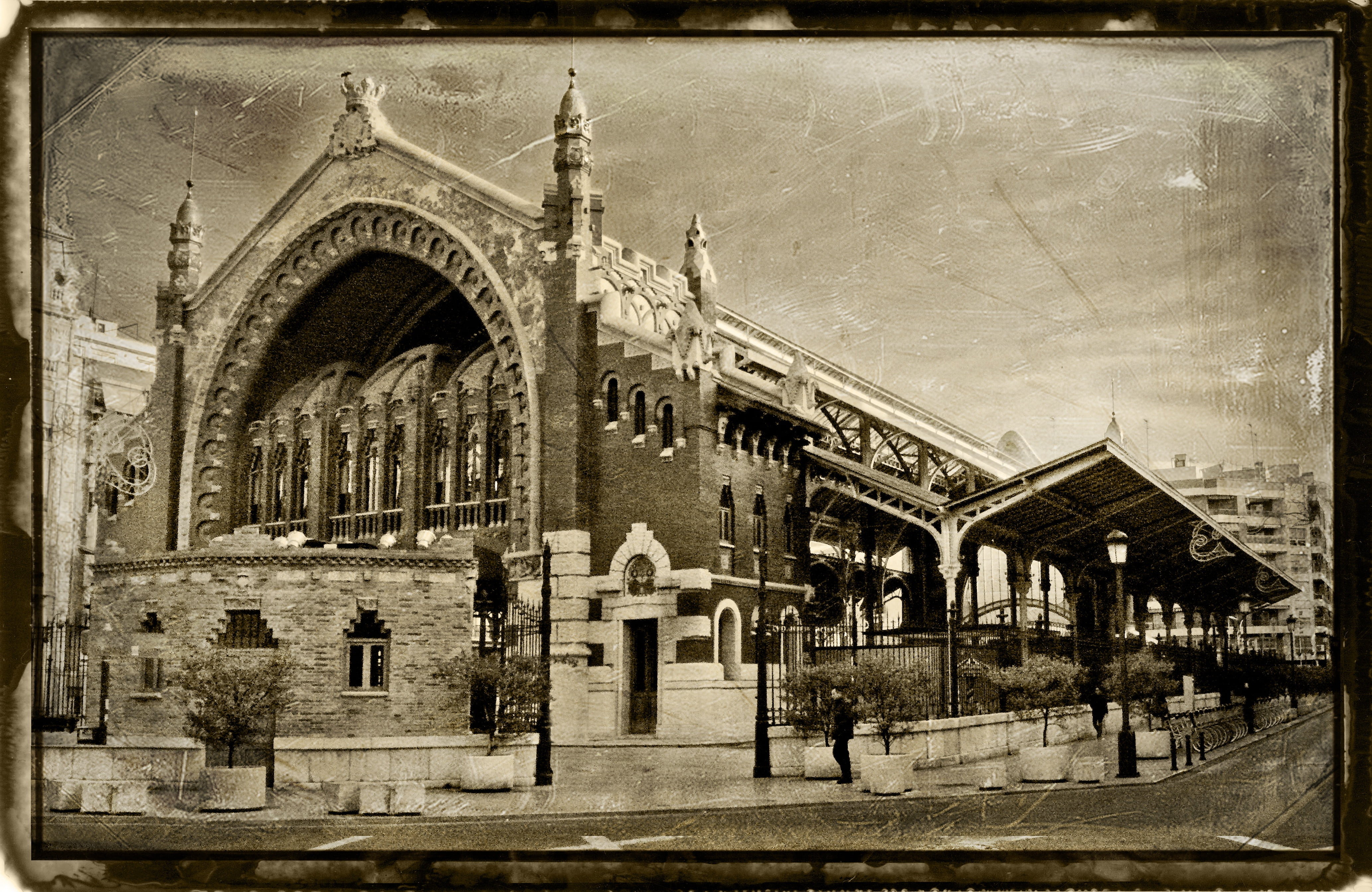 valencia, belief, textured effect, buildings, sky, old, travel destinations, columbus market, spirituality, the past, auto post production filter, retro, HD Wallpaper