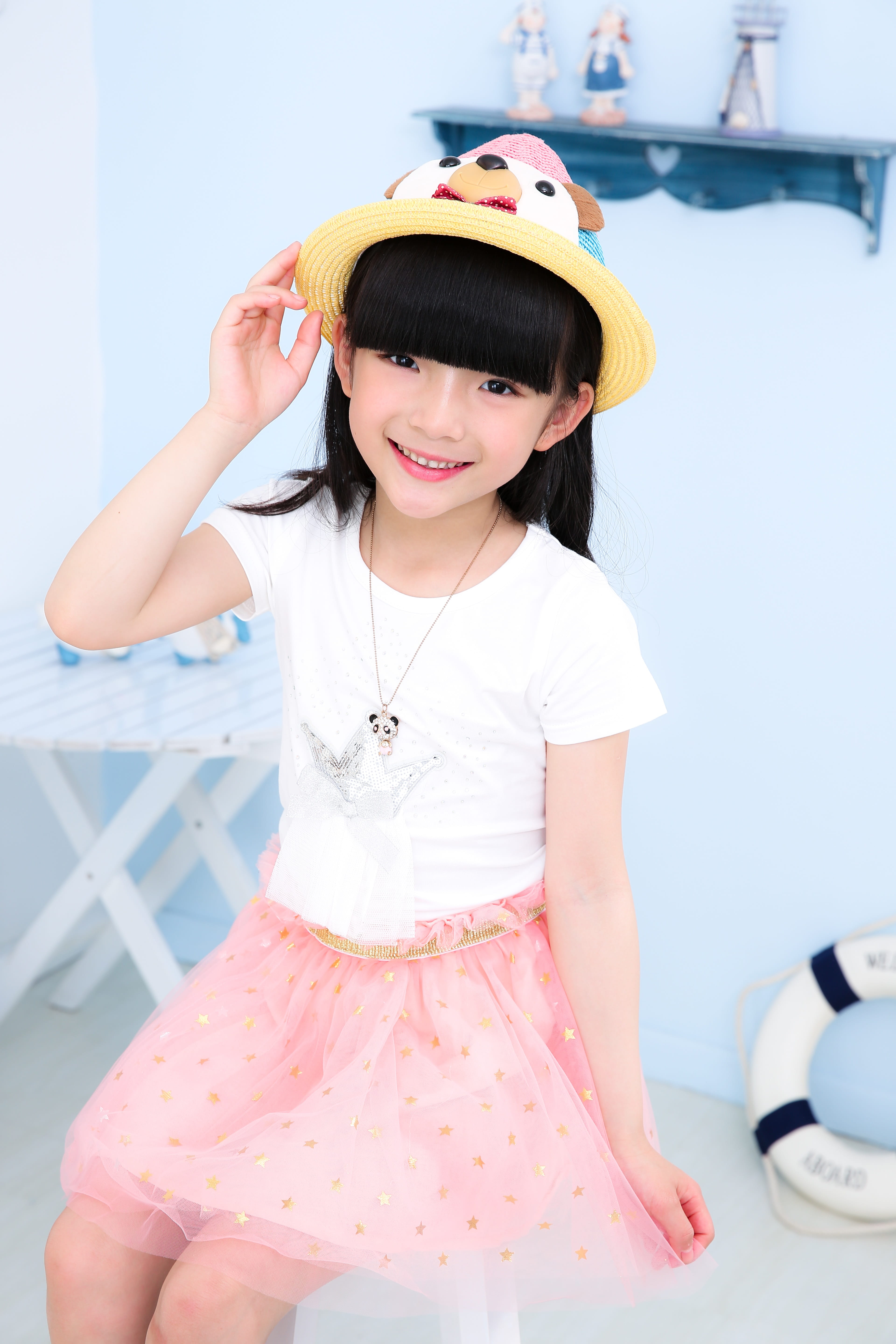 cute, women, childhood, Hat, females, children only, real people, one girl only, Child, one person, front view, Girls, asia, three quarter length, 5K, Phone HD Wallpaper
