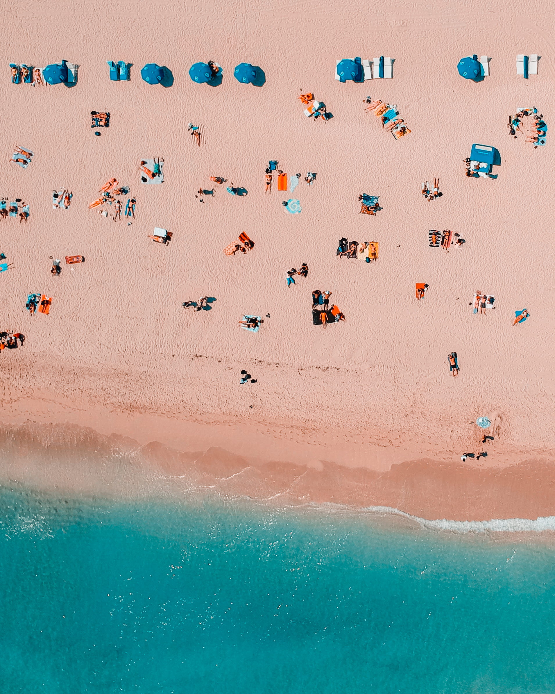 view, outdoors, travel, landscape, blanket, sea, vacations, beauty in nature, sand, umbrella, 1080P, photography, nature, sunbath, tranquility, trip, holiday, Phone HD Wallpaper