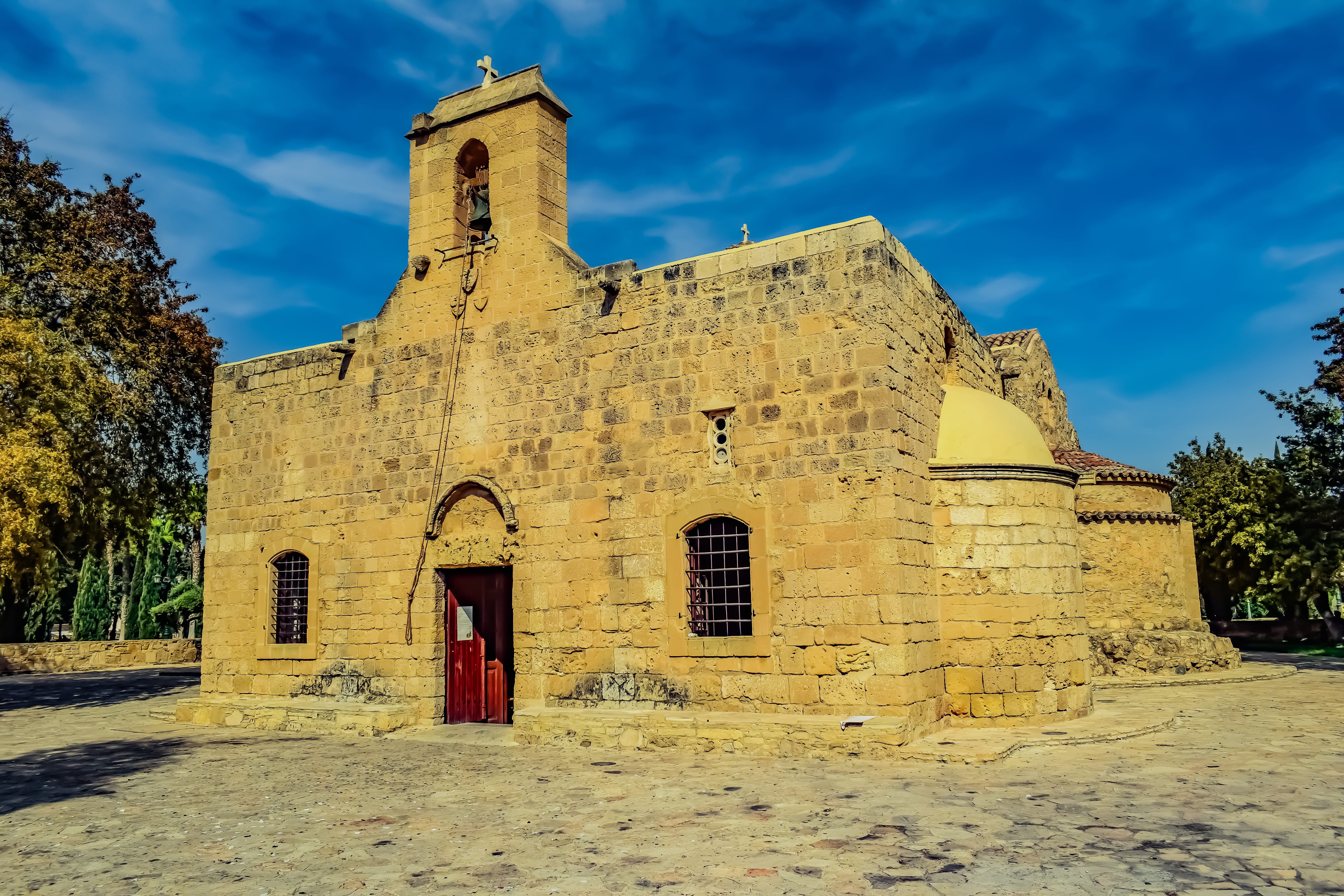 11th century, cloud - sky, kiti, place of worship, the past, belief, sky, medieval, no people, building exterior, panagia angeloktisti, nature, sunlight, HD Wallpaper