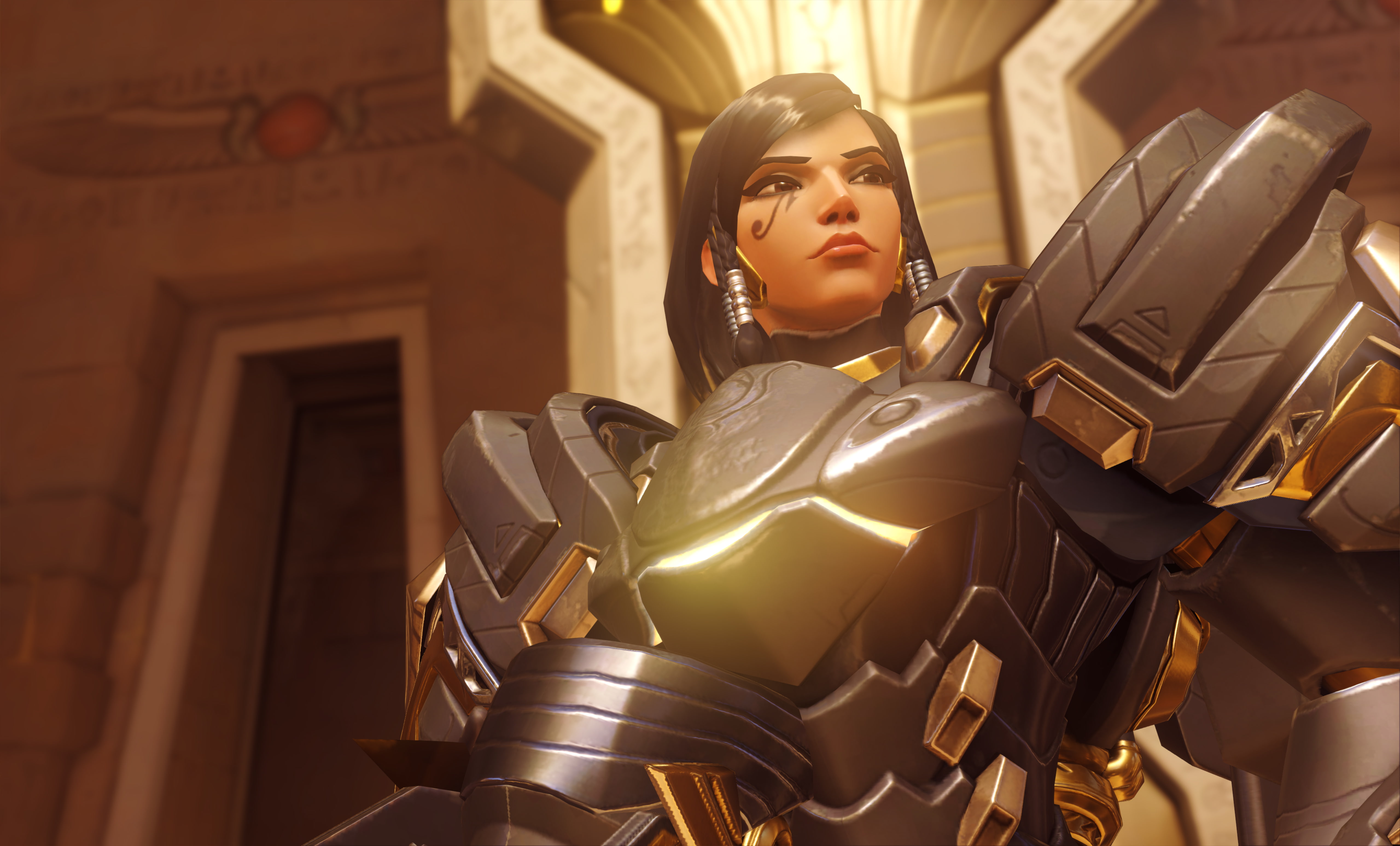 pharah, anubis, Overwatch, online, game, Fareeha Amari, 5K, illustration, character, HD Wallpaper