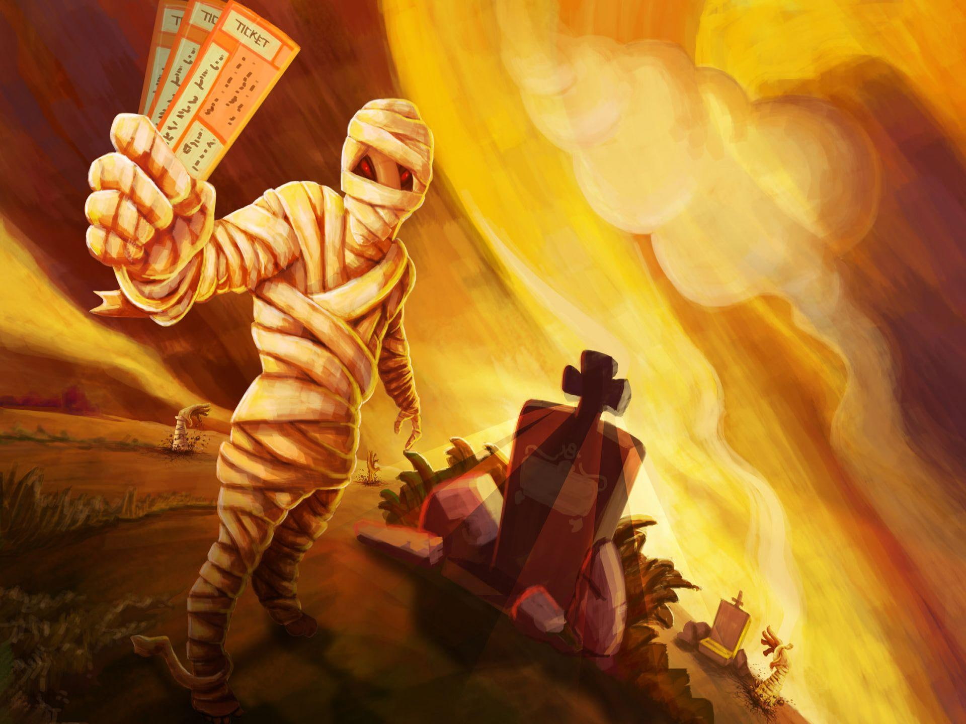 mummy, halloween, mummies, 3d and abstract, holidays, scary, 1080P, HD Wallpaper
