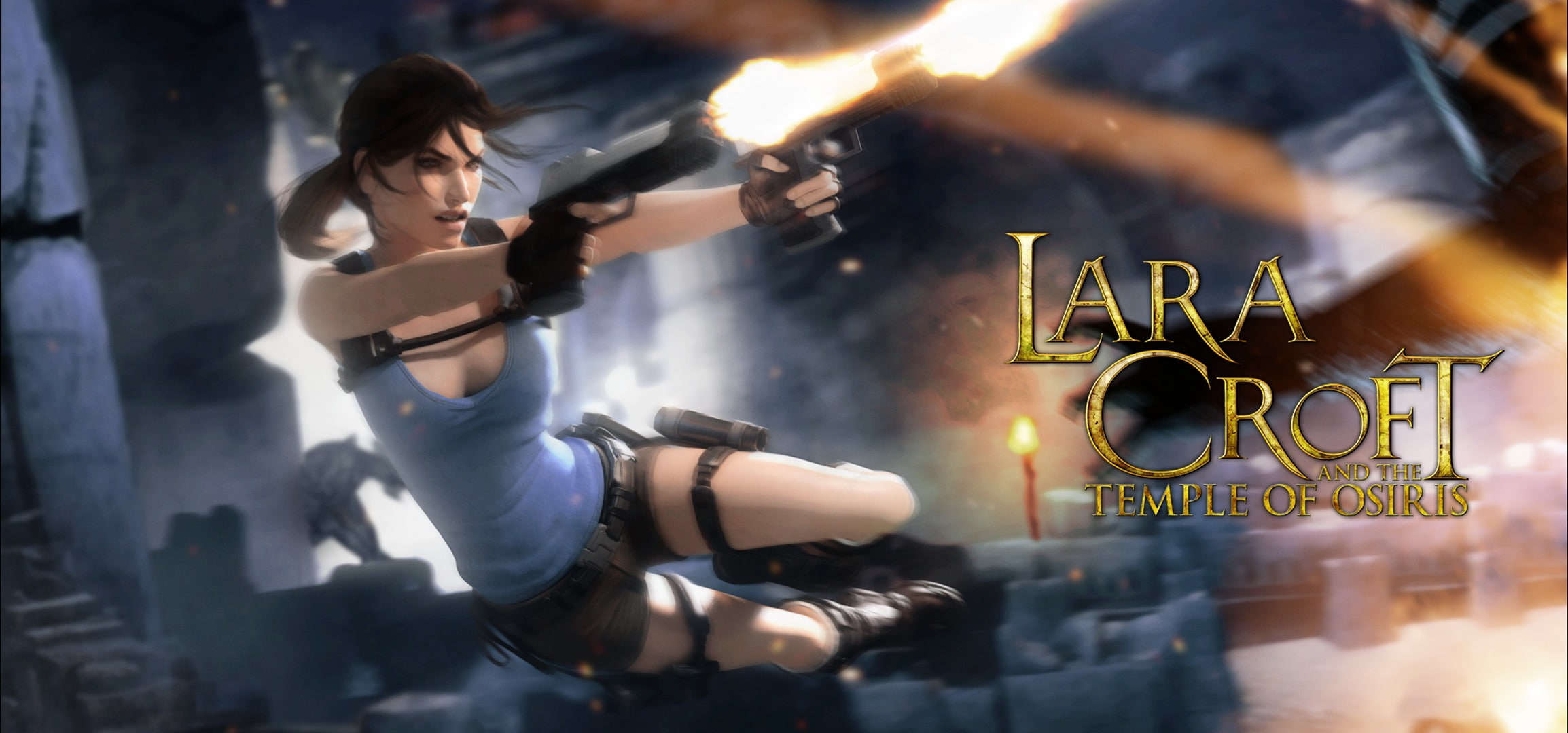 tomb raider, 1080P, lara croft, jump, Lara Croft and the Temple of Osiris, girl, guns, temple of osiris, HD Wallpaper