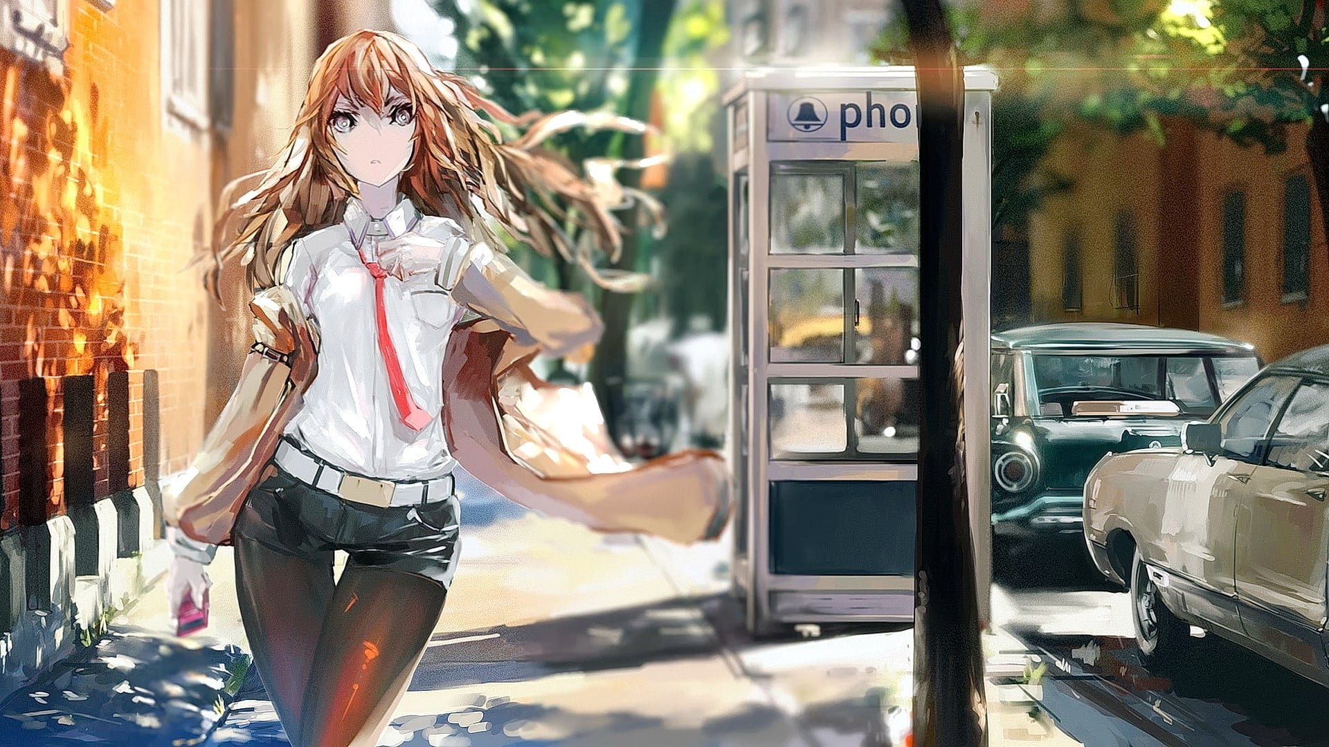 day, anime, Steins;Gate, shopping, sketches, young adult, glass - material, consumerism, lifestyles, fashion, city, beauty, long hair, temptation, one person, HD Wallpaper