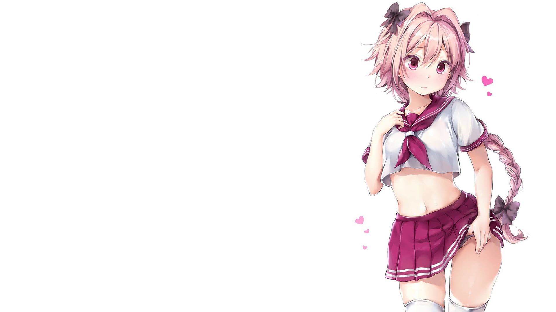 Astolfo (Fate/Grand Order), school uniform, 1080P, simple background, HD Wallpaper