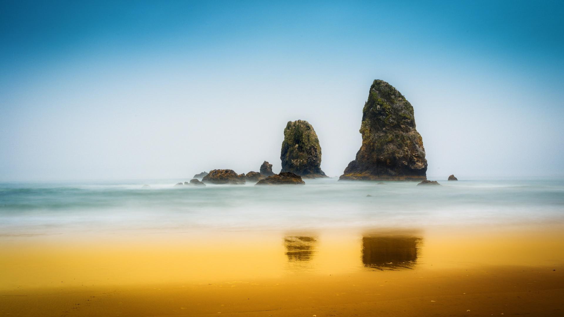 waves, islands, sea, ocean, 1080P, landscapes, sky, beaches, picture, gallery, HD Wallpaper