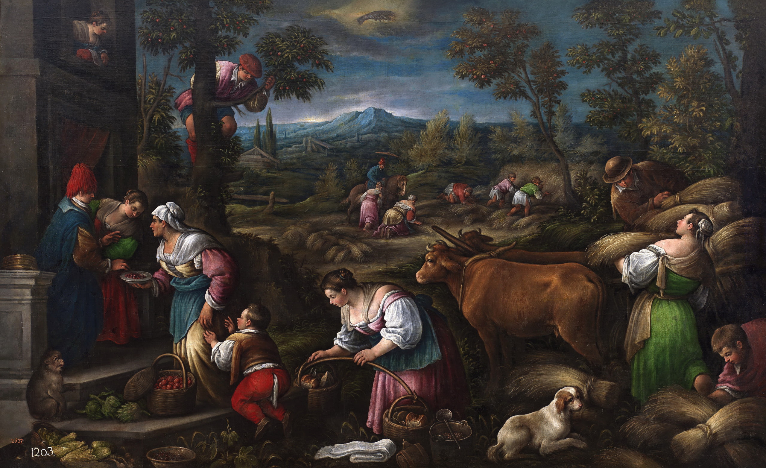 Francesco Bassano, people, picture, animals, landscape, mountains, May, 2K, genre, HD Wallpaper
