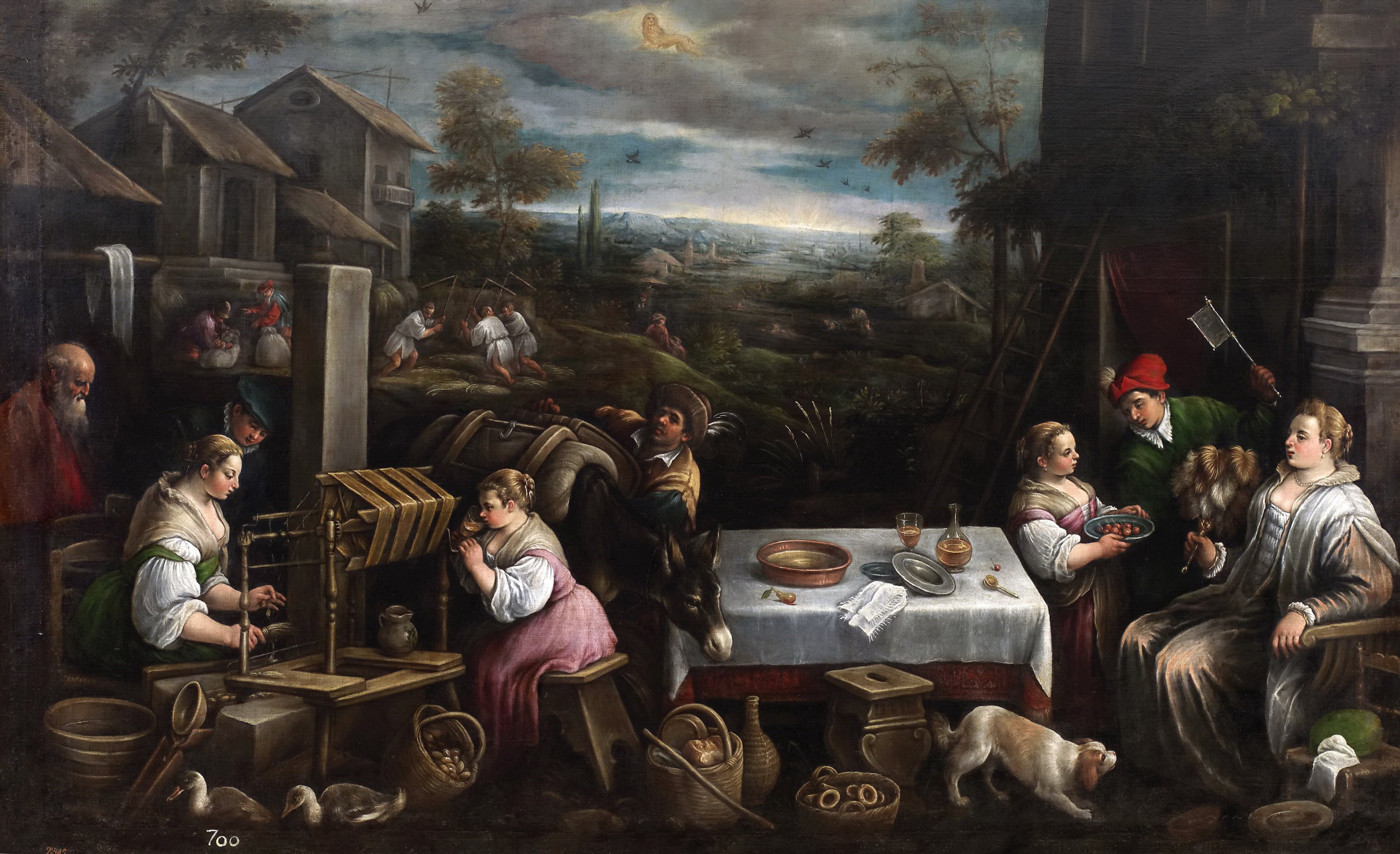life, picture, people, yard, genre, table, 2K, June, Francesco Bassano, HD Wallpaper