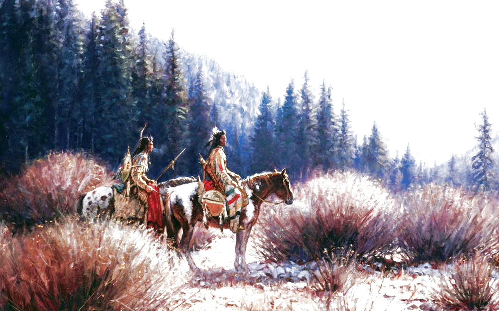 western, american, painting, native, artwork, warrior, indian, art, people, 720P, HD Wallpaper