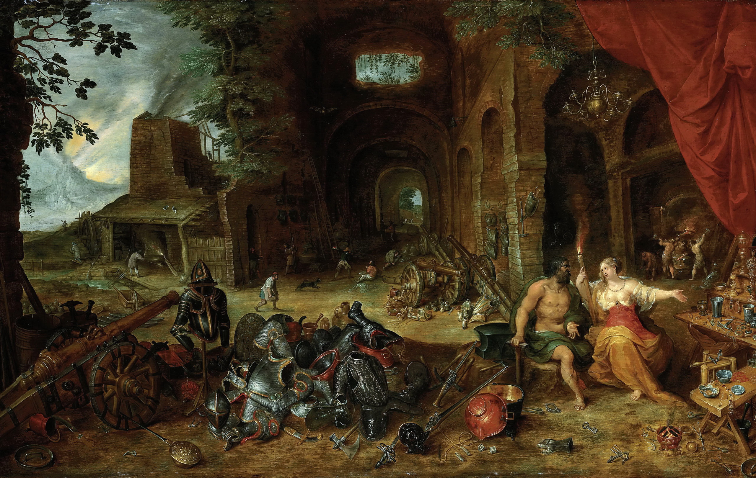 Jan Brueghel the younger, Allegory Of The Element Of Fire, 2K, picture, HD Wallpaper