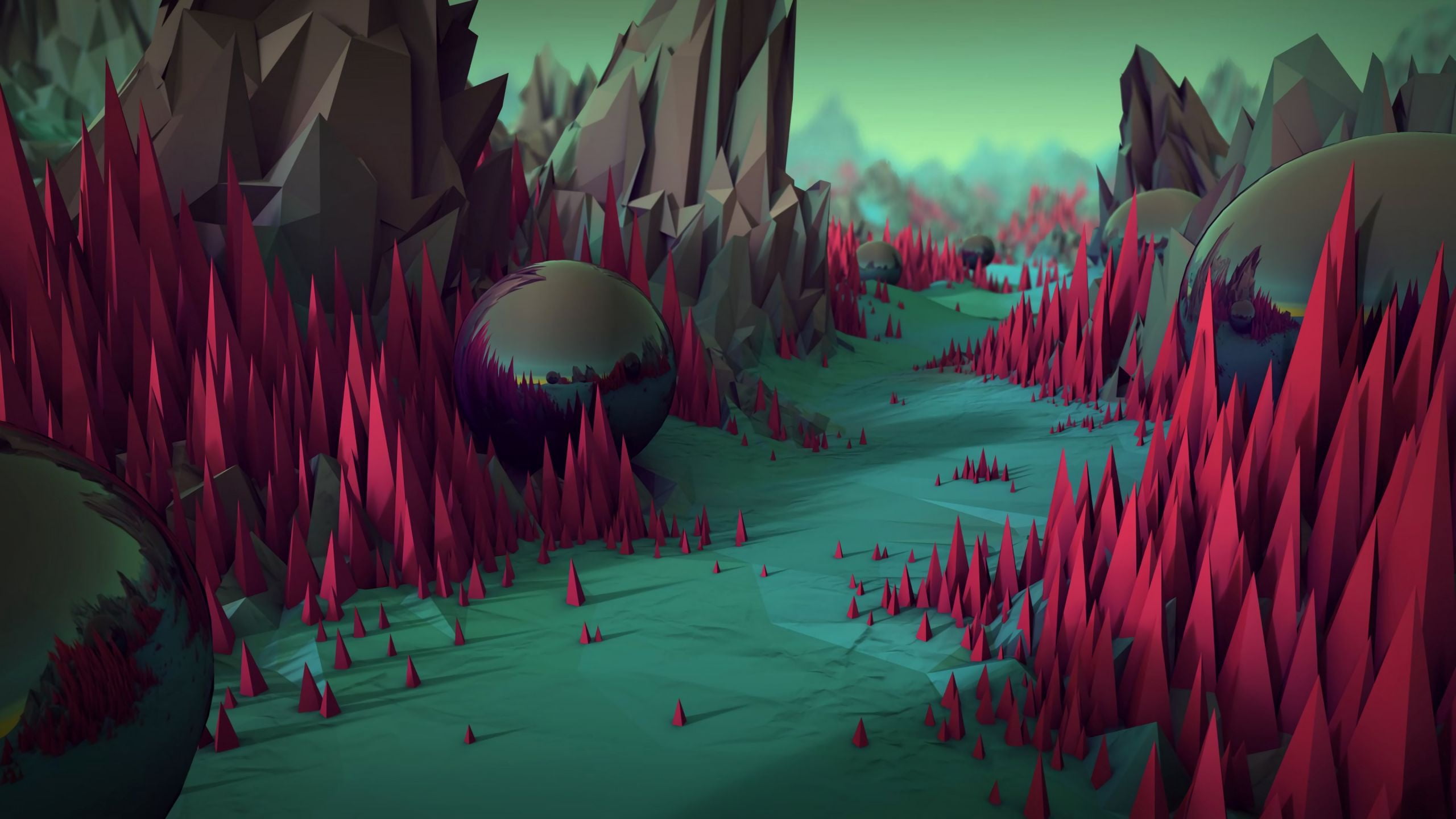 spheres, computer graphics, экологическое искусство, environmental art, allegory, rocks, 2K, sphere, HD Wallpaper