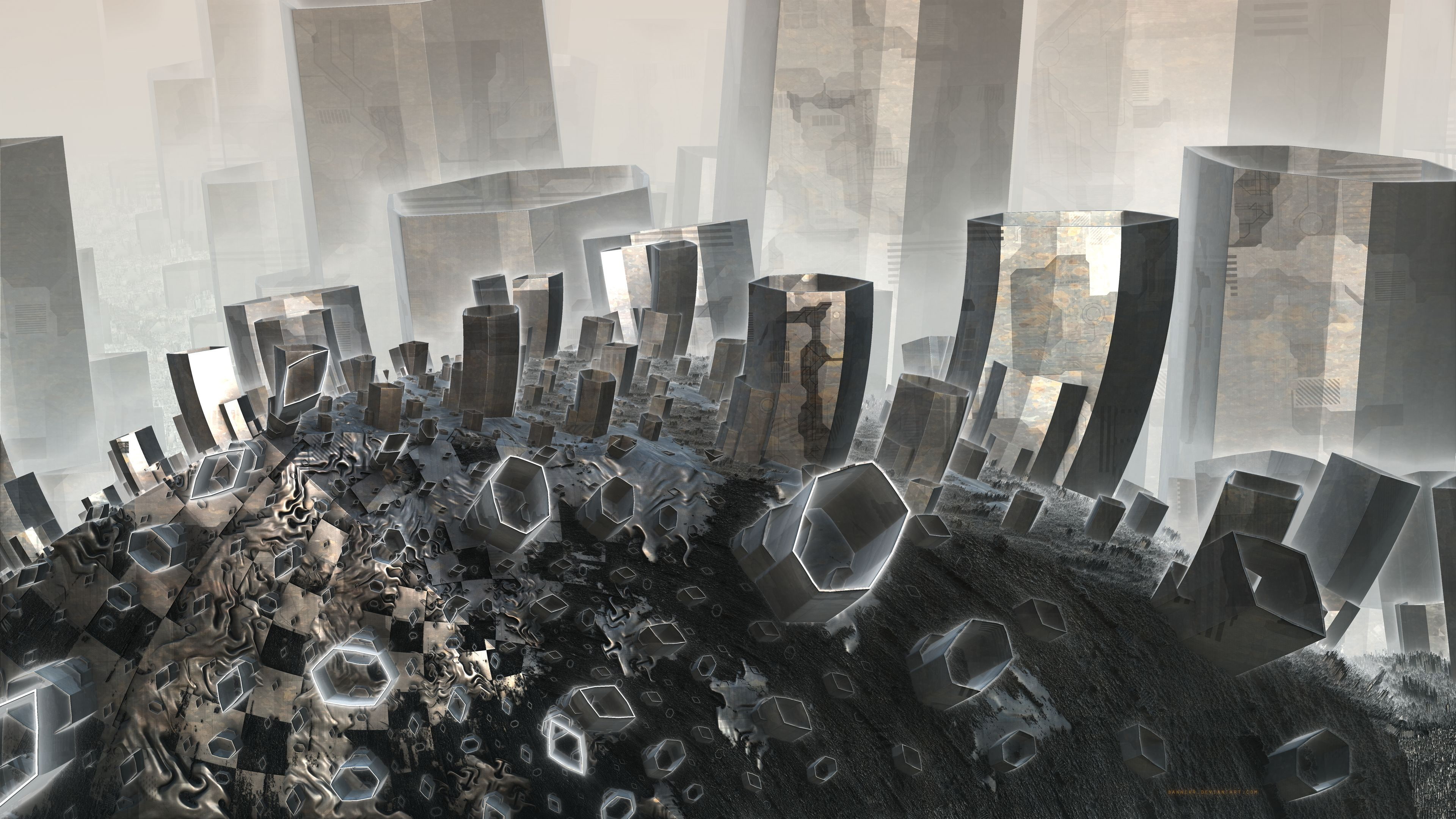 fiction, future, 4K, allegory, design, metal structure, metalline structures, HD Wallpaper
