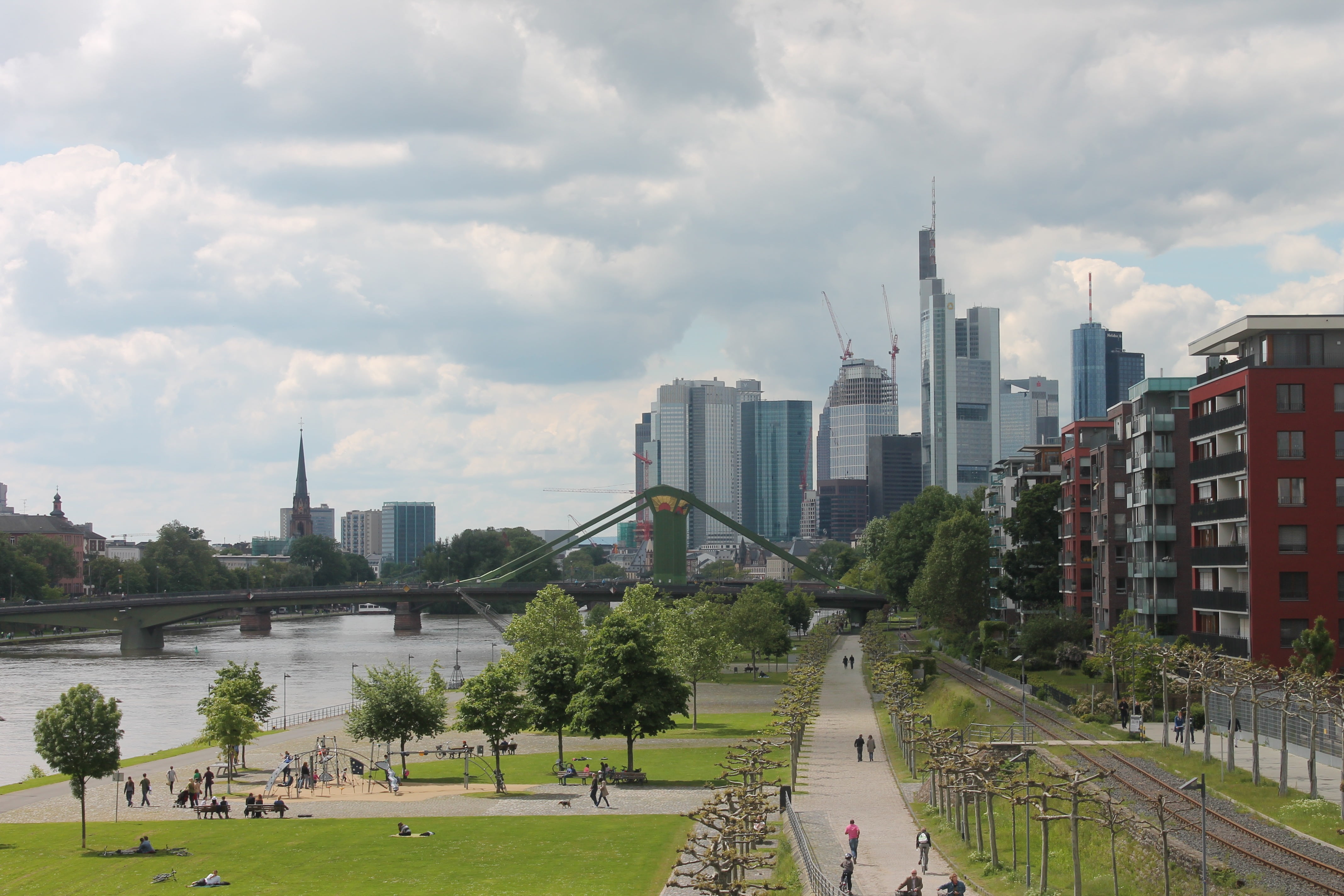 city, tower, tourism, skyline, day, skyscrapers, crowd, travel, architecture, travel destinations, main, cloud - sky, view, spire, sky, urban skyline, building exterior, HD Wallpaper