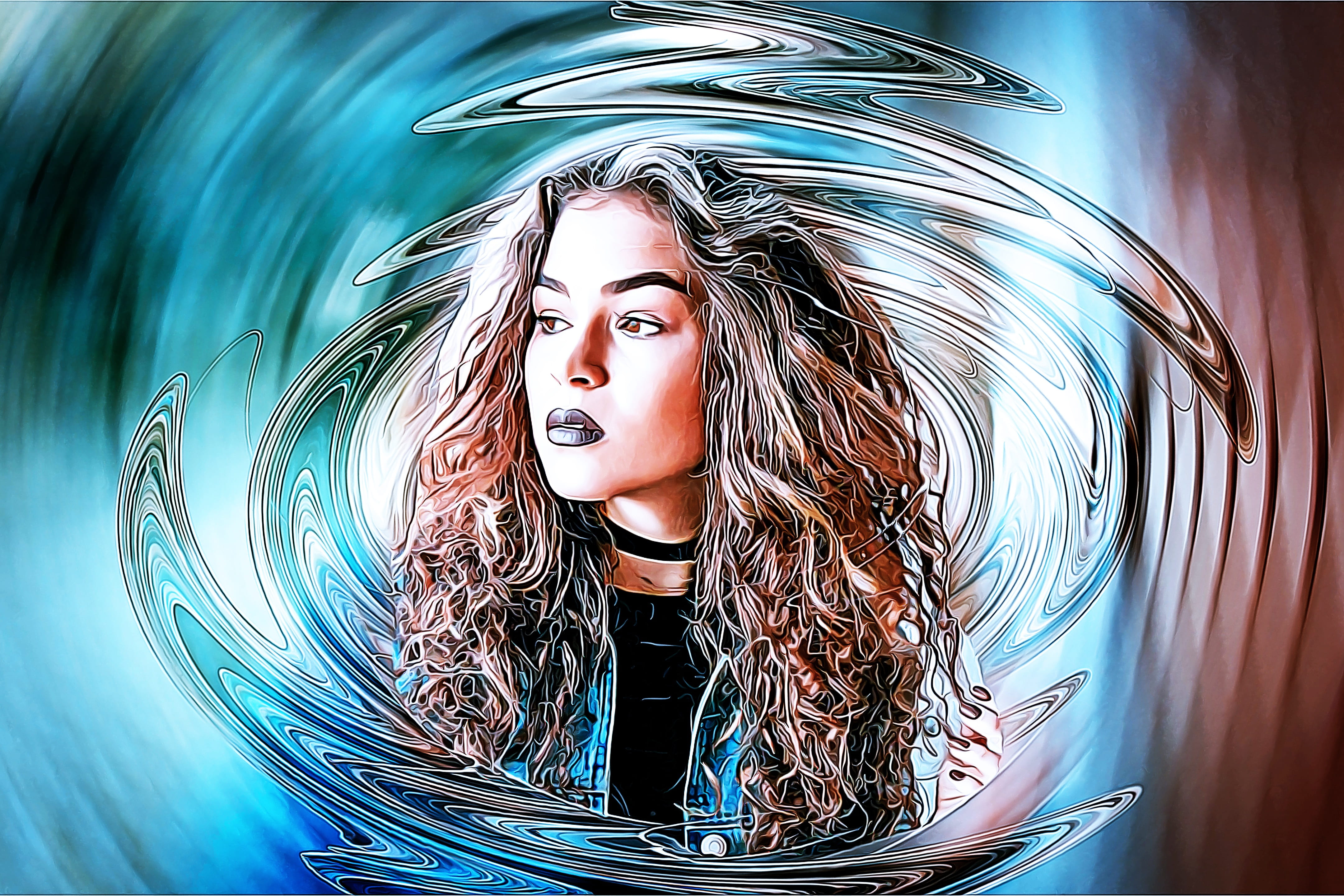 beauty, indoors, hair, digital manipulation, silver, hairstyle, beautiful people, human hair, one person, person, adult, looking at camera, long, posing, HD Wallpaper