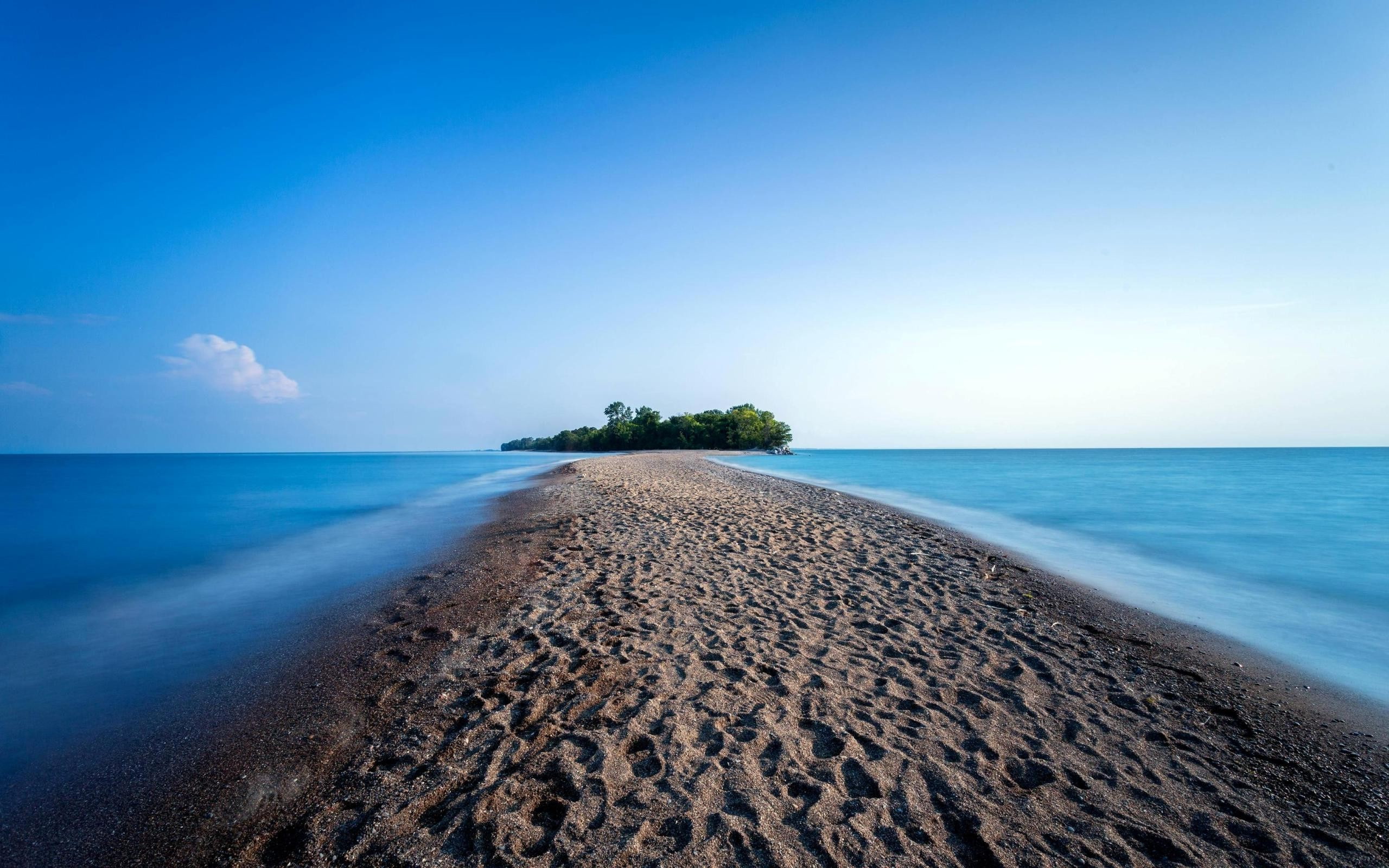 sea, water, tranquility, beauty in nature, land, sky, island nature point pelee national park ontario canada, nature, travel, horizon over water, tranquil scene, HD Wallpaper