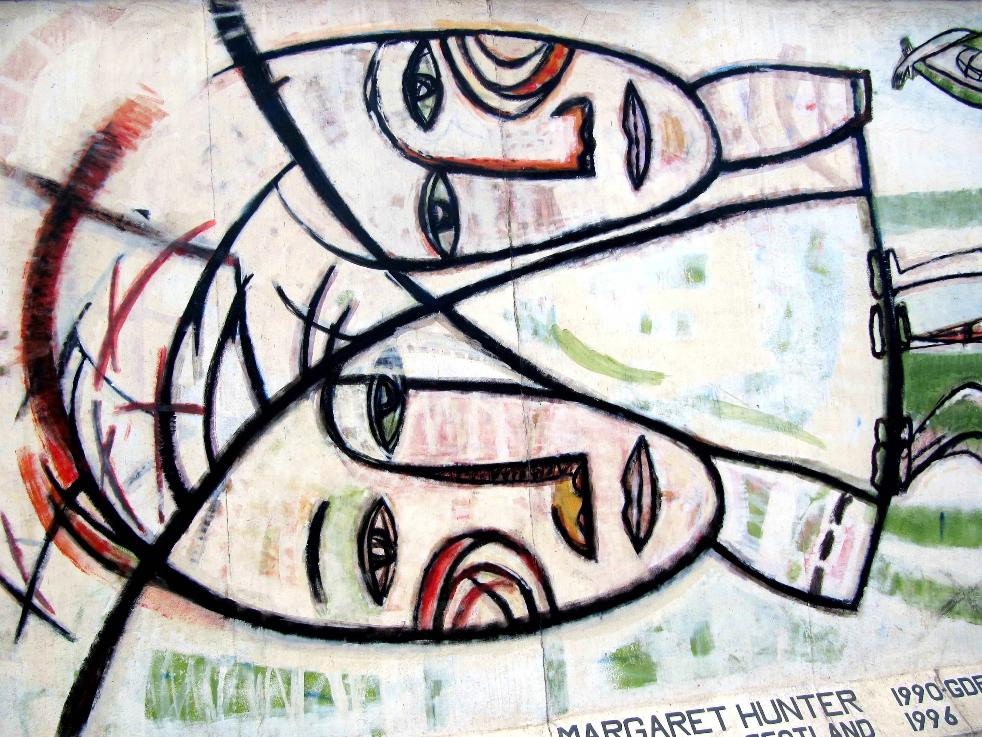 full frame, human representation, east side gallery, eyeglasses, multi colored, glasses, art and craft, pattern, graffiti, wall, street art, backgrounds, HD Wallpaper