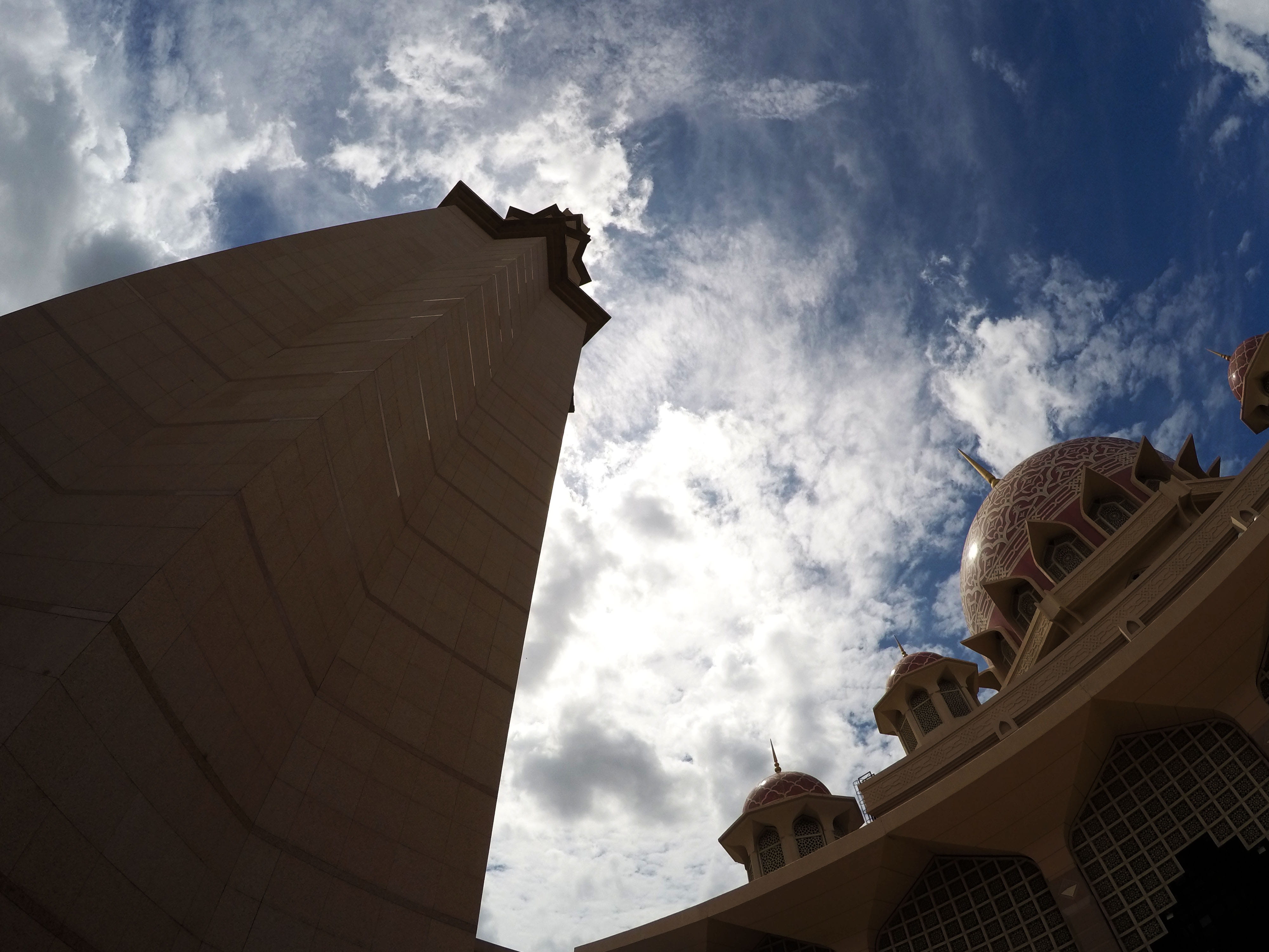 place of worship, built structure, putrajaya, religion, building, building exterior, malaysia, outdoors, sky, history, belief, no people, low angle view, HD Wallpaper