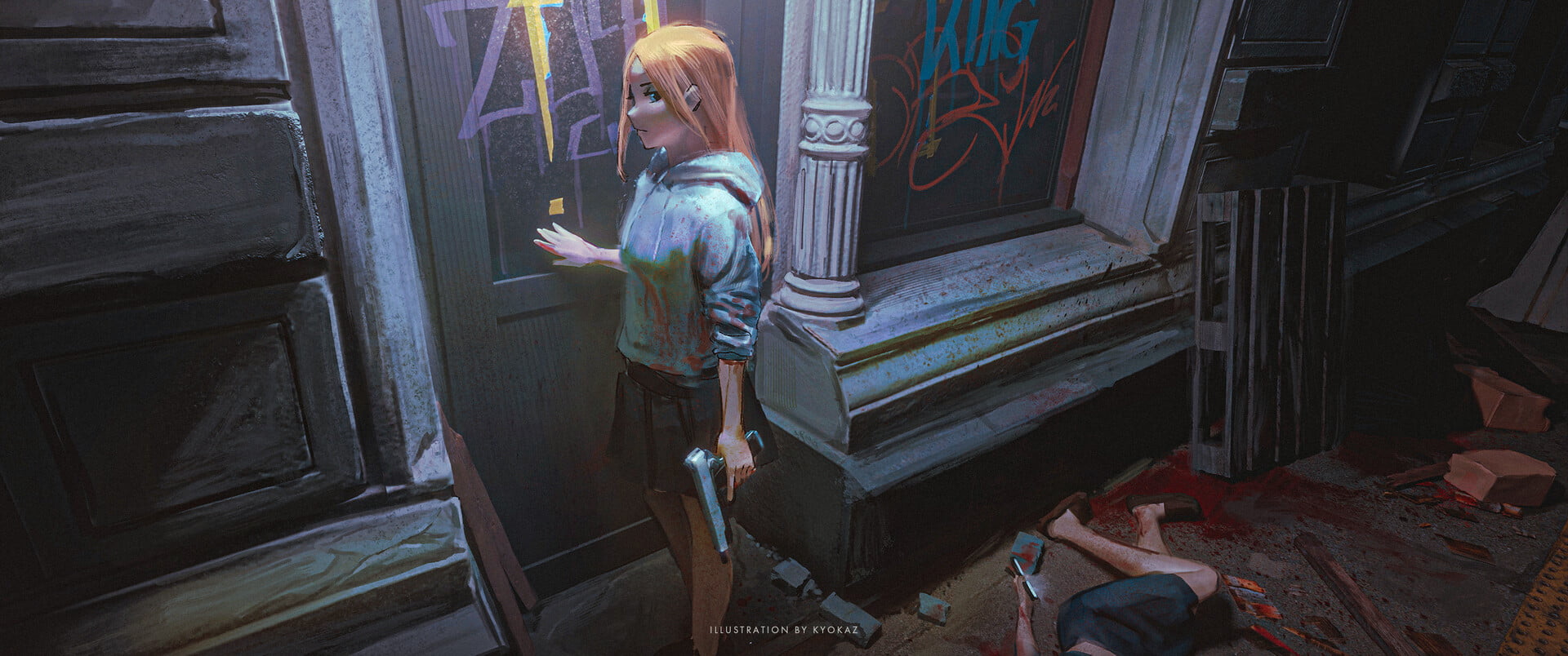 illustration, 1080P, Kyokazu, digital art, ArtStation, character design, artwork, Faiz Azhar, HD Wallpaper
