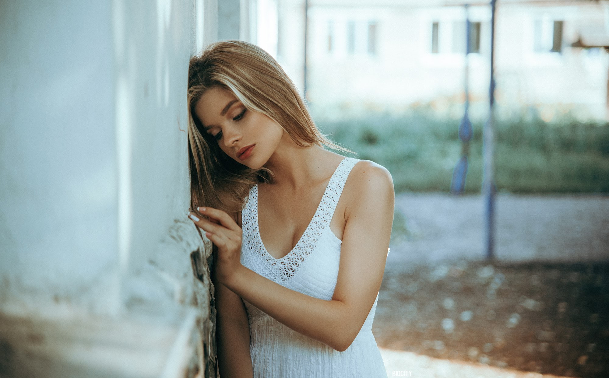 women outdoors, model, Pasha Karpenko, 1080P, closed eyes, women, HD Wallpaper
