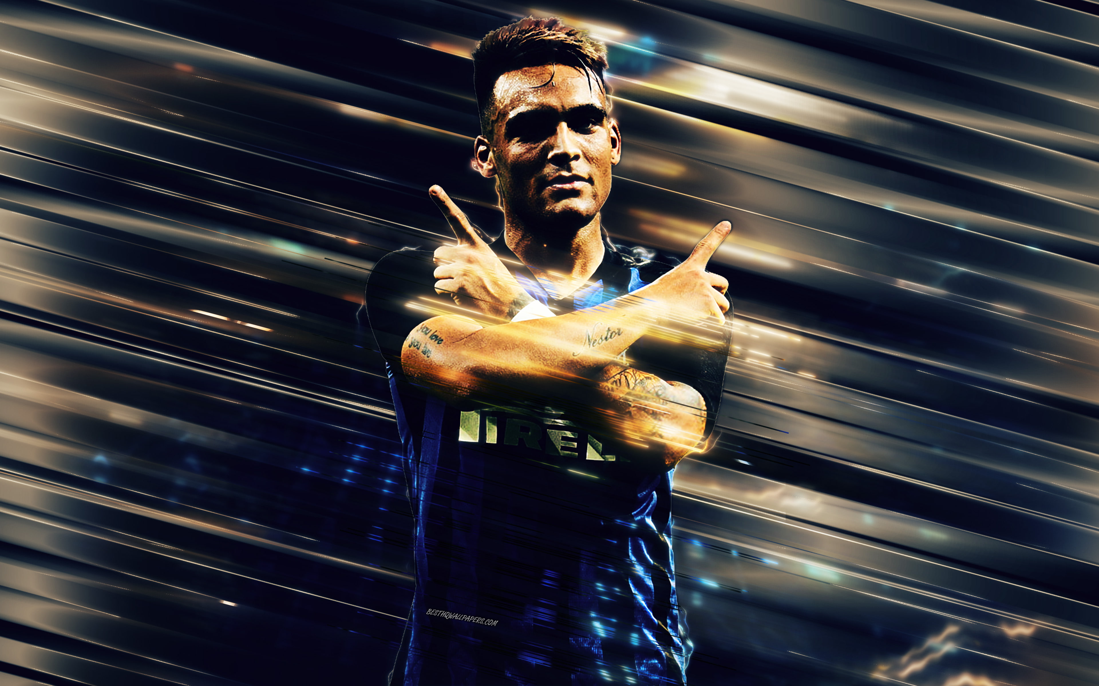 Soccer, Inter Milan, 4K, Argentinian, Lautaro Martínez, HD Wallpaper