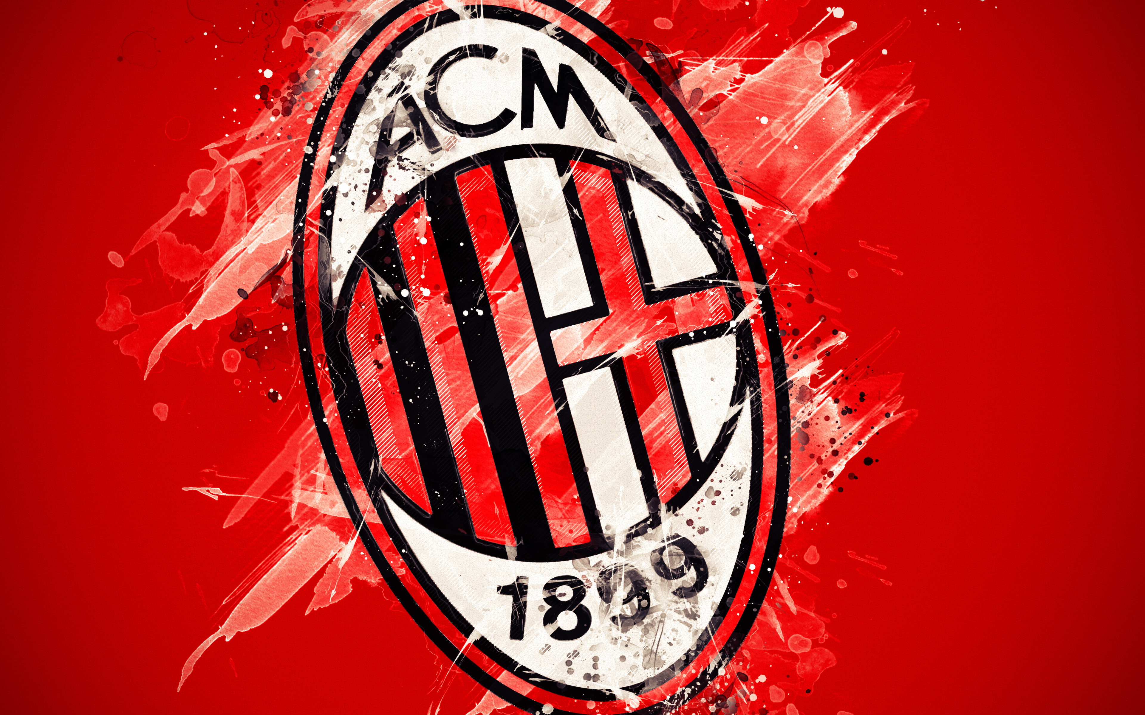 A.C. Milan, Emblem, 4K, Logo, Soccer, HD Wallpaper