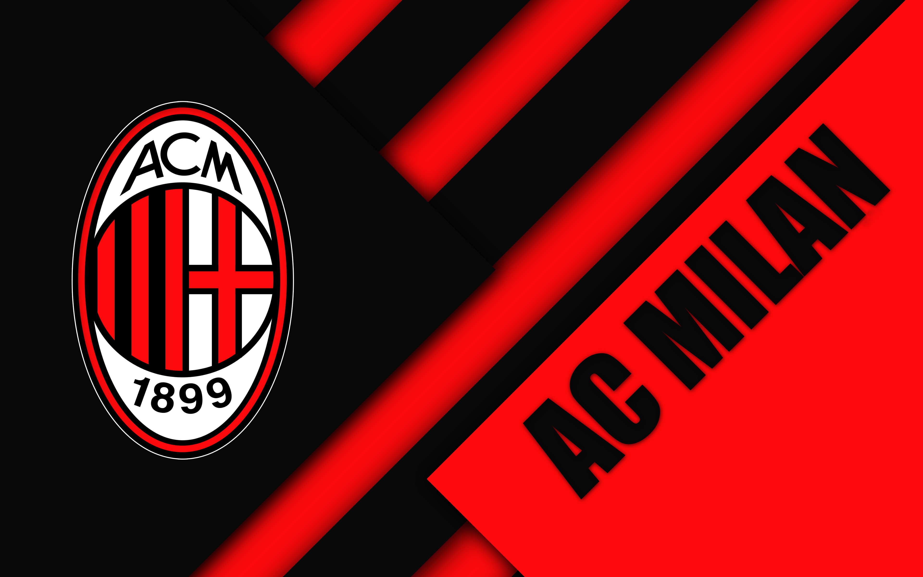 4K, Emblem, A.C. Milan, Logo, Soccer, HD Wallpaper