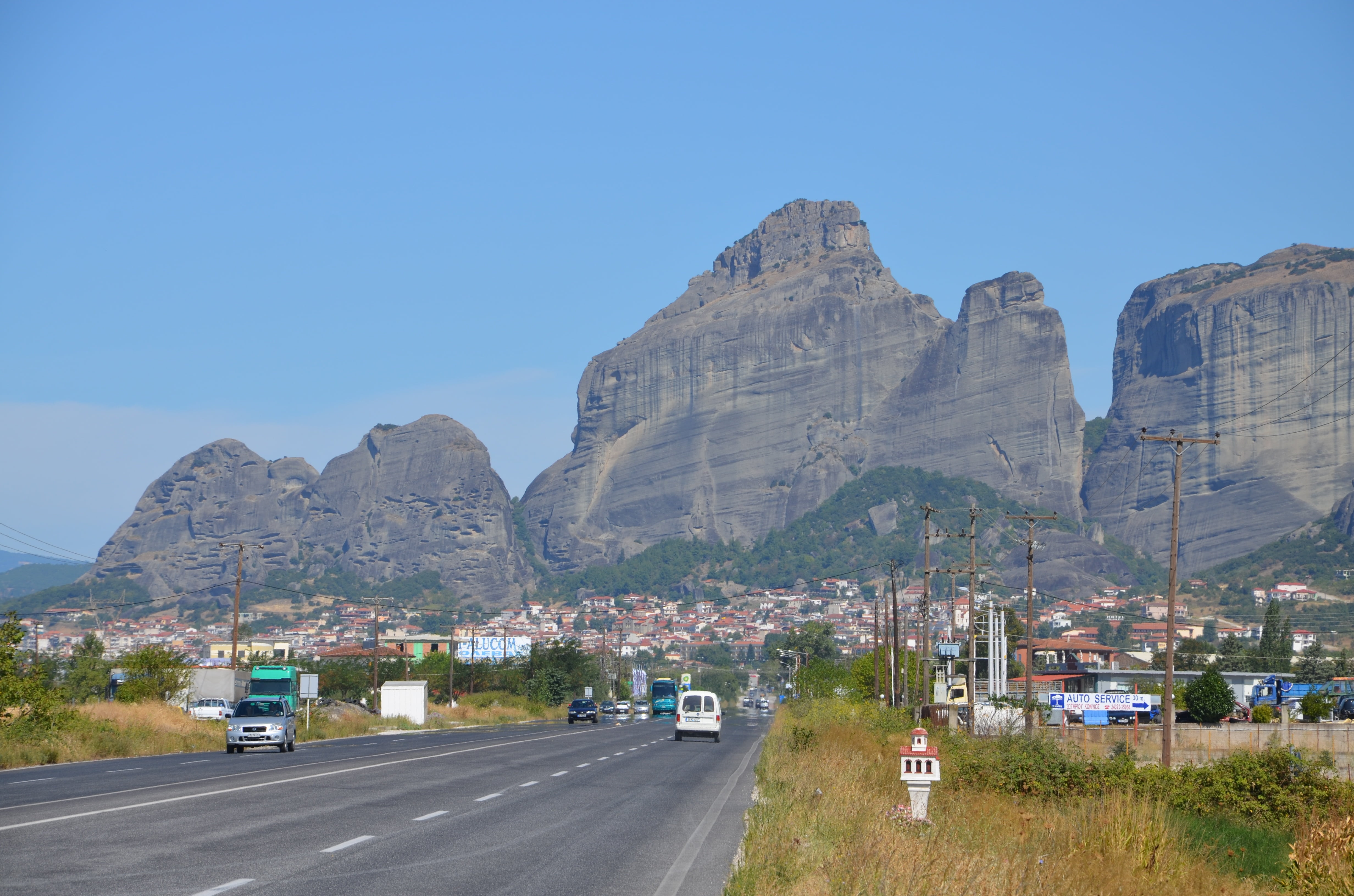 landmark, christian, travel destinations, cliff, thessaly, unique, mode of transportation, scenics - nature, transportation, solid, meteora, formation, HD Wallpaper