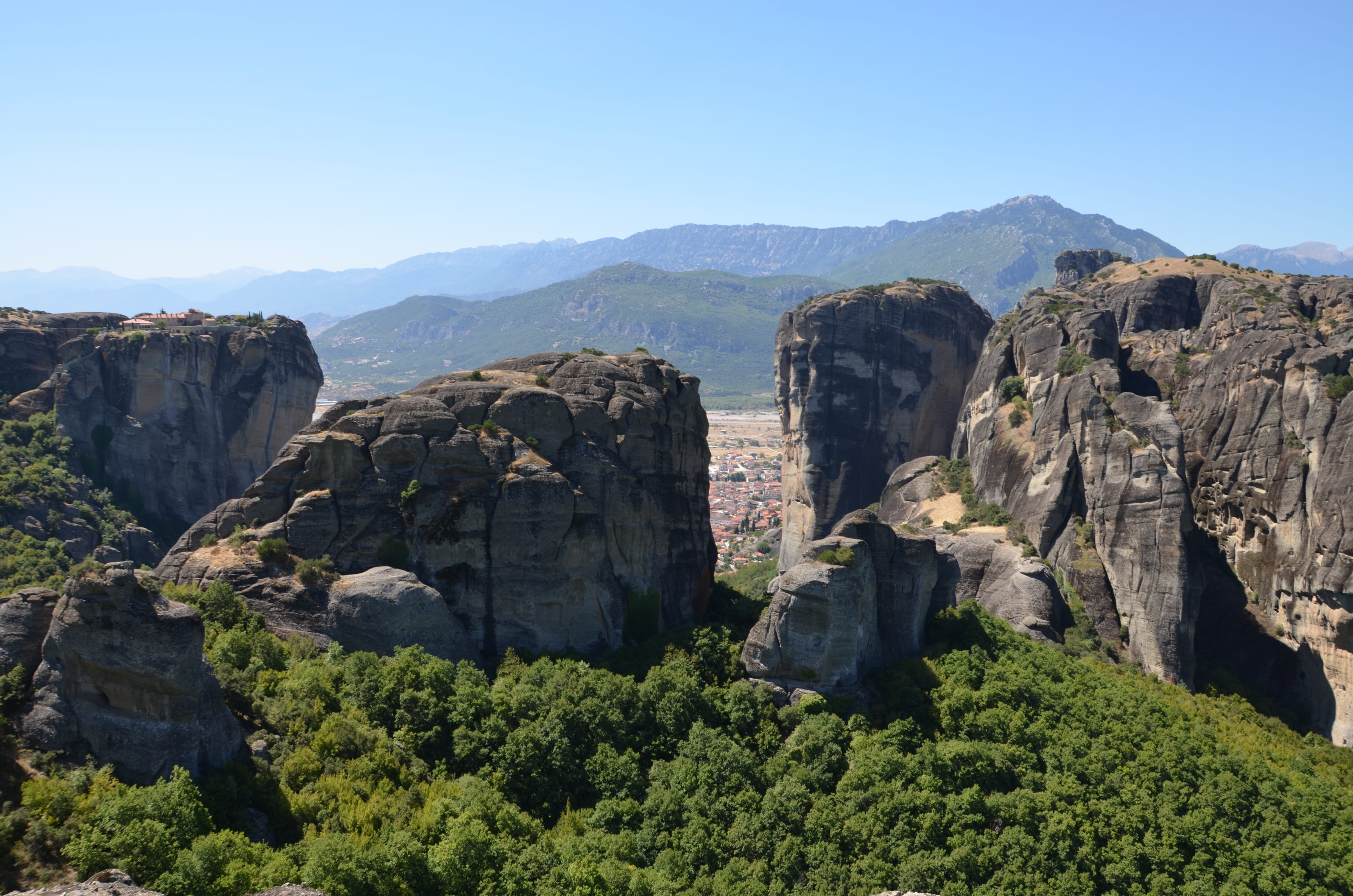 greek, tree, tranquility, view, Greece, Orthodox, rock formation, unique, unesco, cliff, no People, travel Locations, environment, rock, national Park, HD Wallpaper