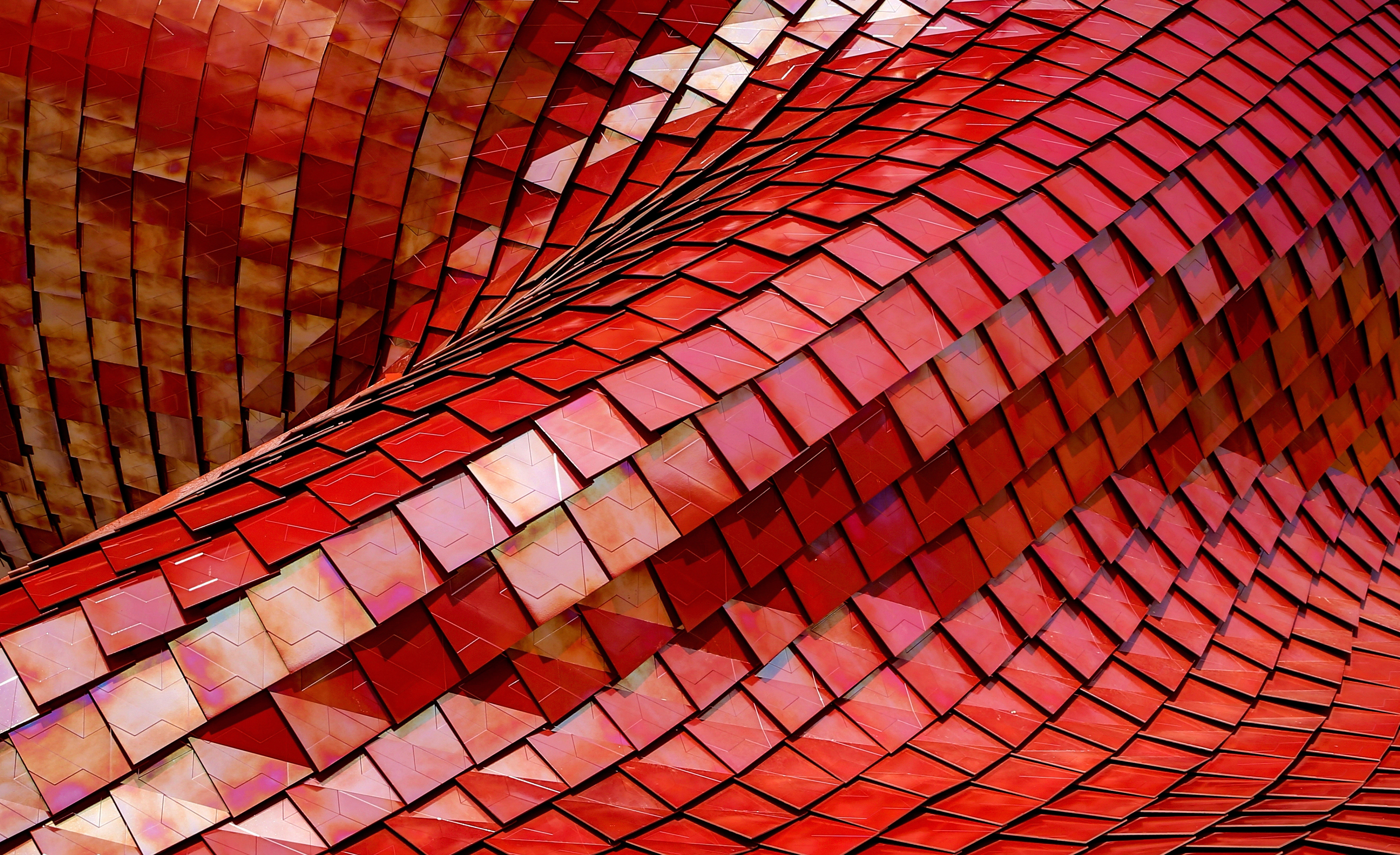 rooftops, 8K, panels, Italy, red, Milano (City), Ricardo Gomez Angel, HD Wallpaper