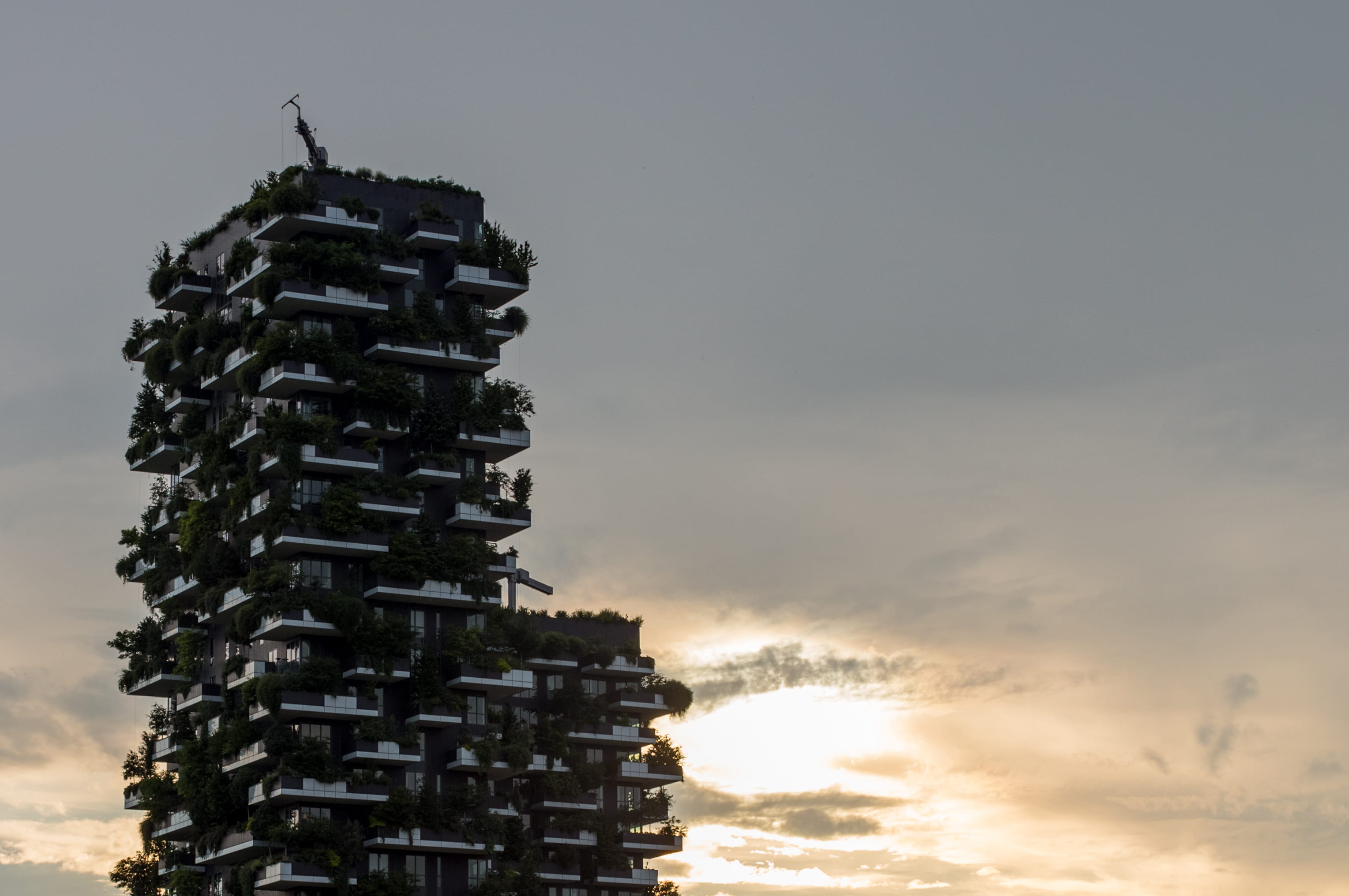 balance, building, no people, tower, building exterior, day, the past, sunset, architecture, travel, built structure, cloud - sky, bosco verticale, italy, HD Wallpaper