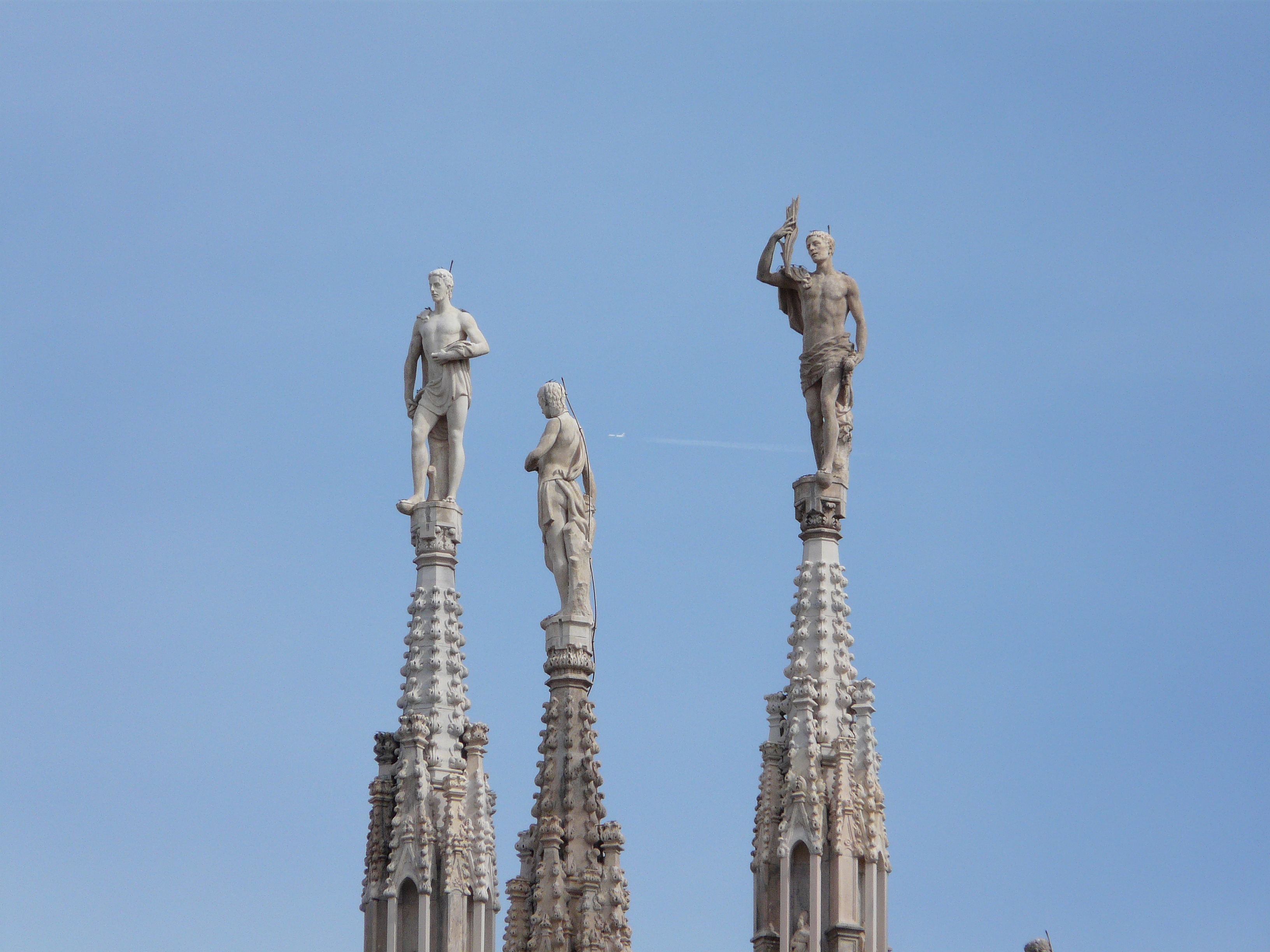 belief, blue, day, famous Place, statue, place of worship, 2K, copy space, building, tall - high, sky, building exterior, the past, outdoors, cathedral, HD Wallpaper