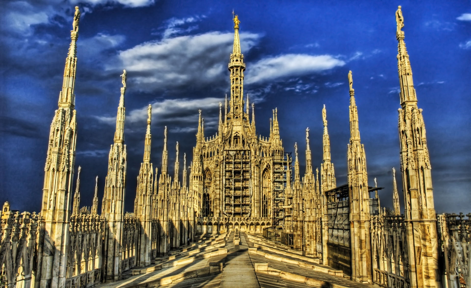 tower, Building, Travel, the past, history, milan cathedral, hdr, building exterior, travel destinations, milan, built structure, hd, religion, place of worship, HD Wallpaper