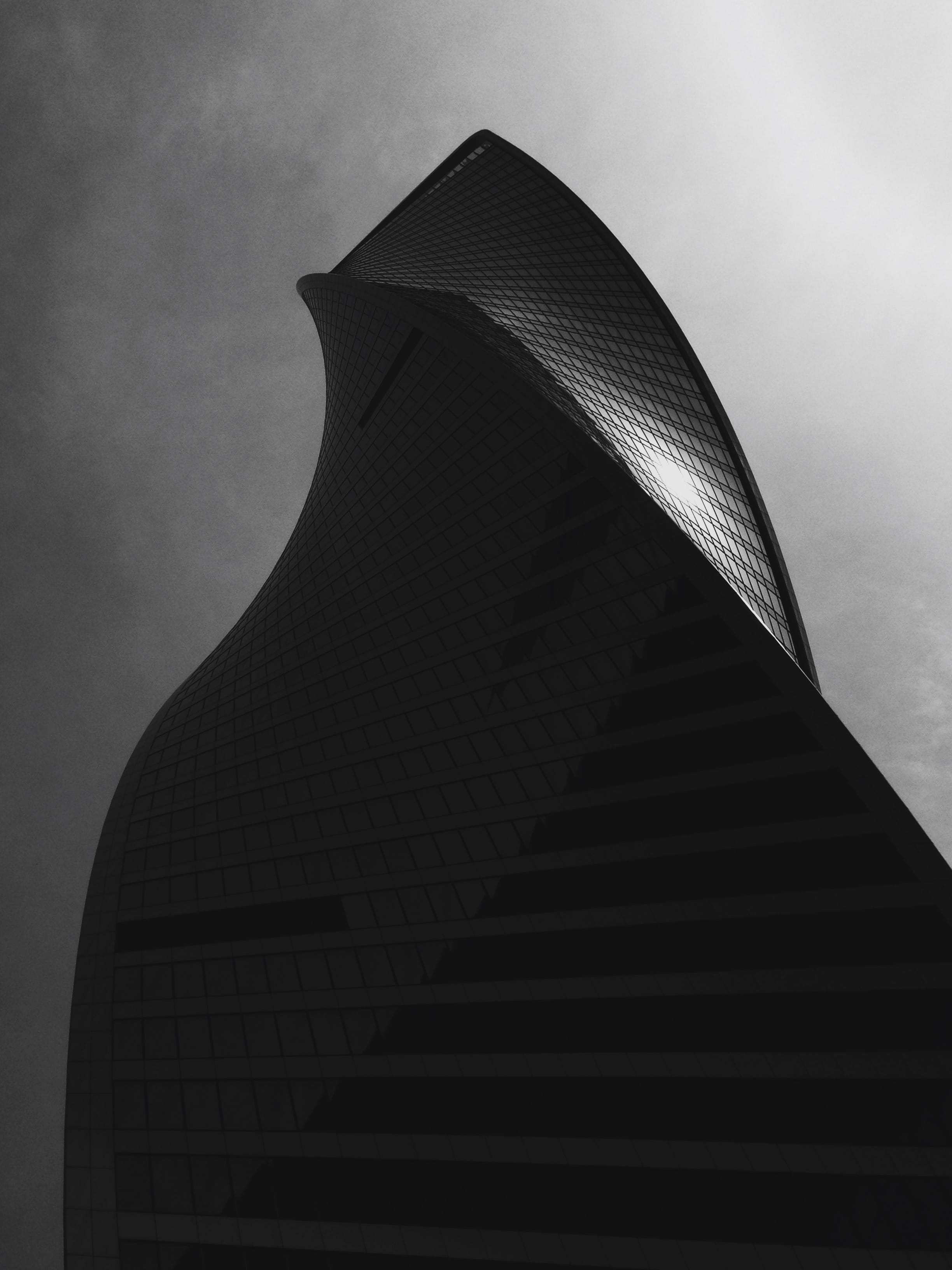 tower, moscow, dark, black, minimal, kosov, nature, building exterior, office building exterior, design, city, pattern, built structure, modern, day, 2K, Phone HD Wallpaper