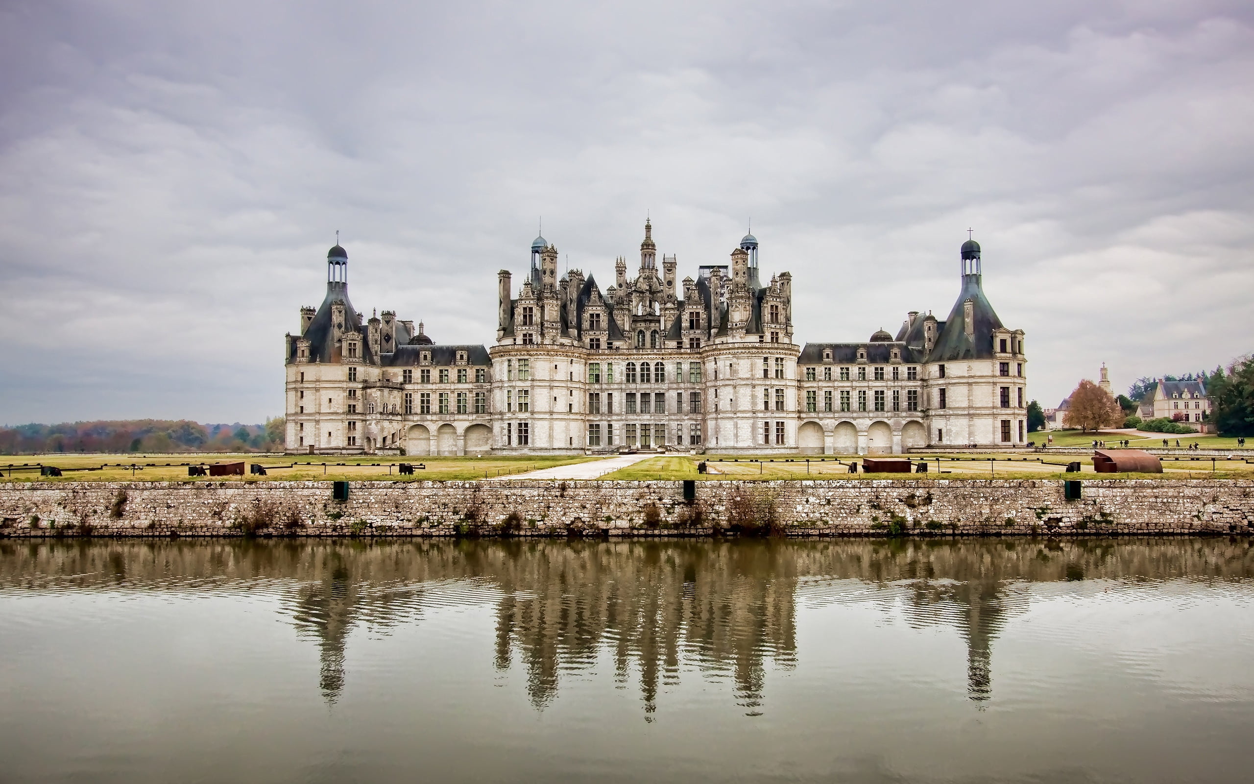 history, france, tower, gothic Style, river, loire Valley, black, government, cloud - sky, palace, built Structure, 2K, the past, water, architecture, HD Wallpaper