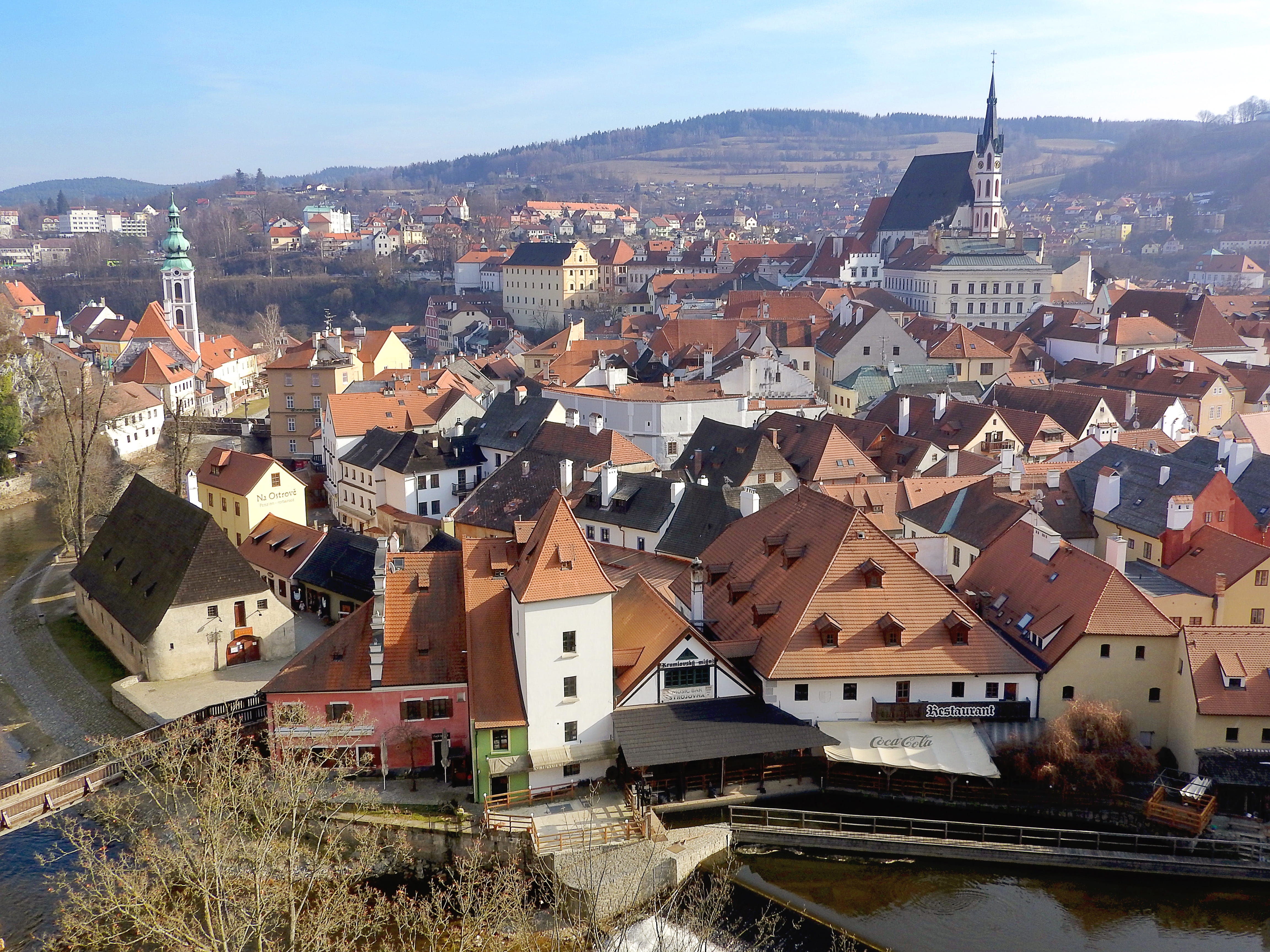 nature, unesco, conservation area, high angle view, 4K, the historic city of, crowded, history, cityscape, roof, czech republic, outdoors, krumlov, house, HD Wallpaper