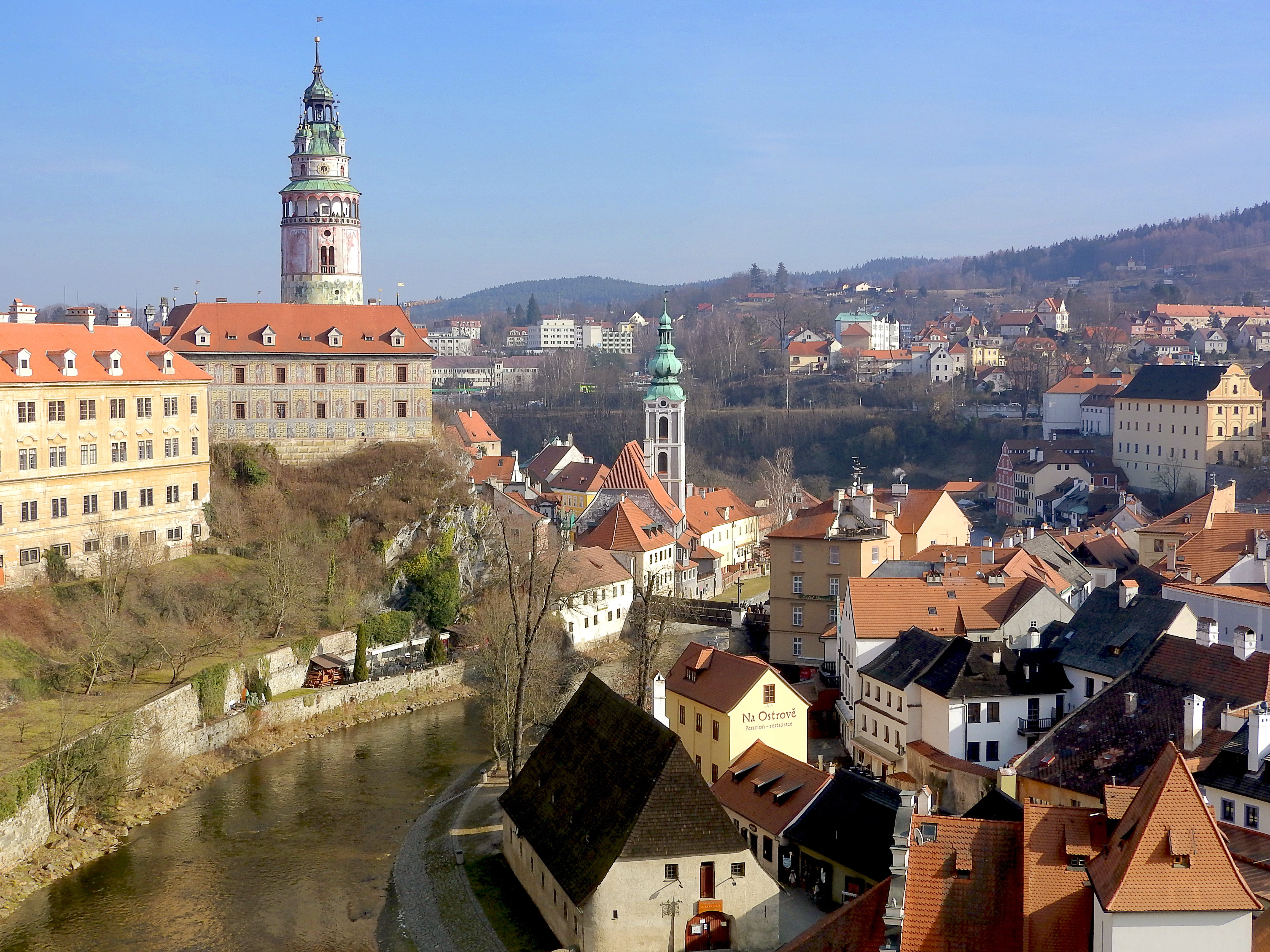 building exterior, water, travel, the historic city of, architecture, trip, unesco, krumlov, outdoors, old town, tall - high, czech republic, day, renaissance, HD Wallpaper