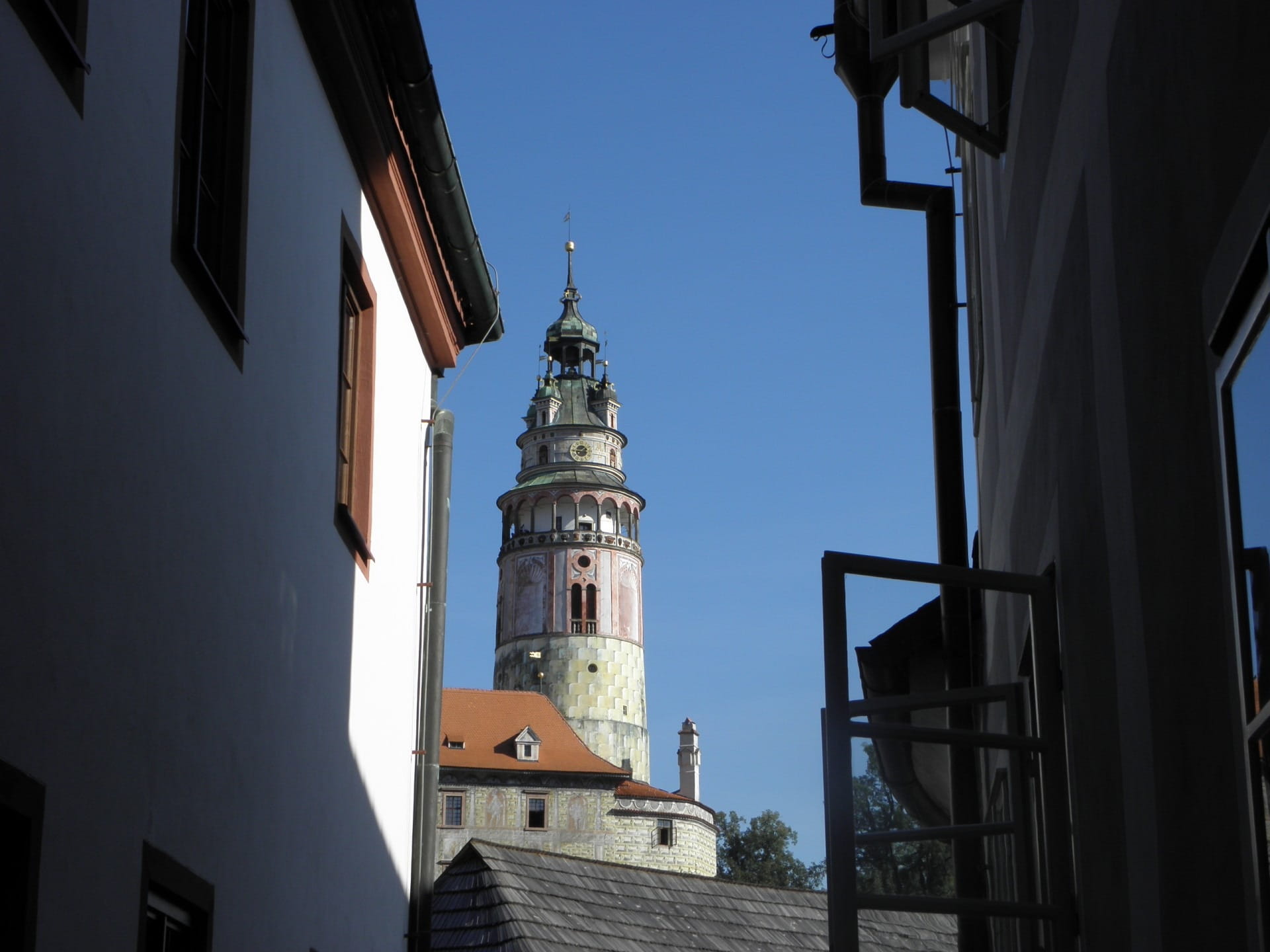 monument, spirituality, historical, place of worship, Krumlov, city, built structure, culture, outdoors, window, 1080P, clock, no people, nature, old, HD Wallpaper