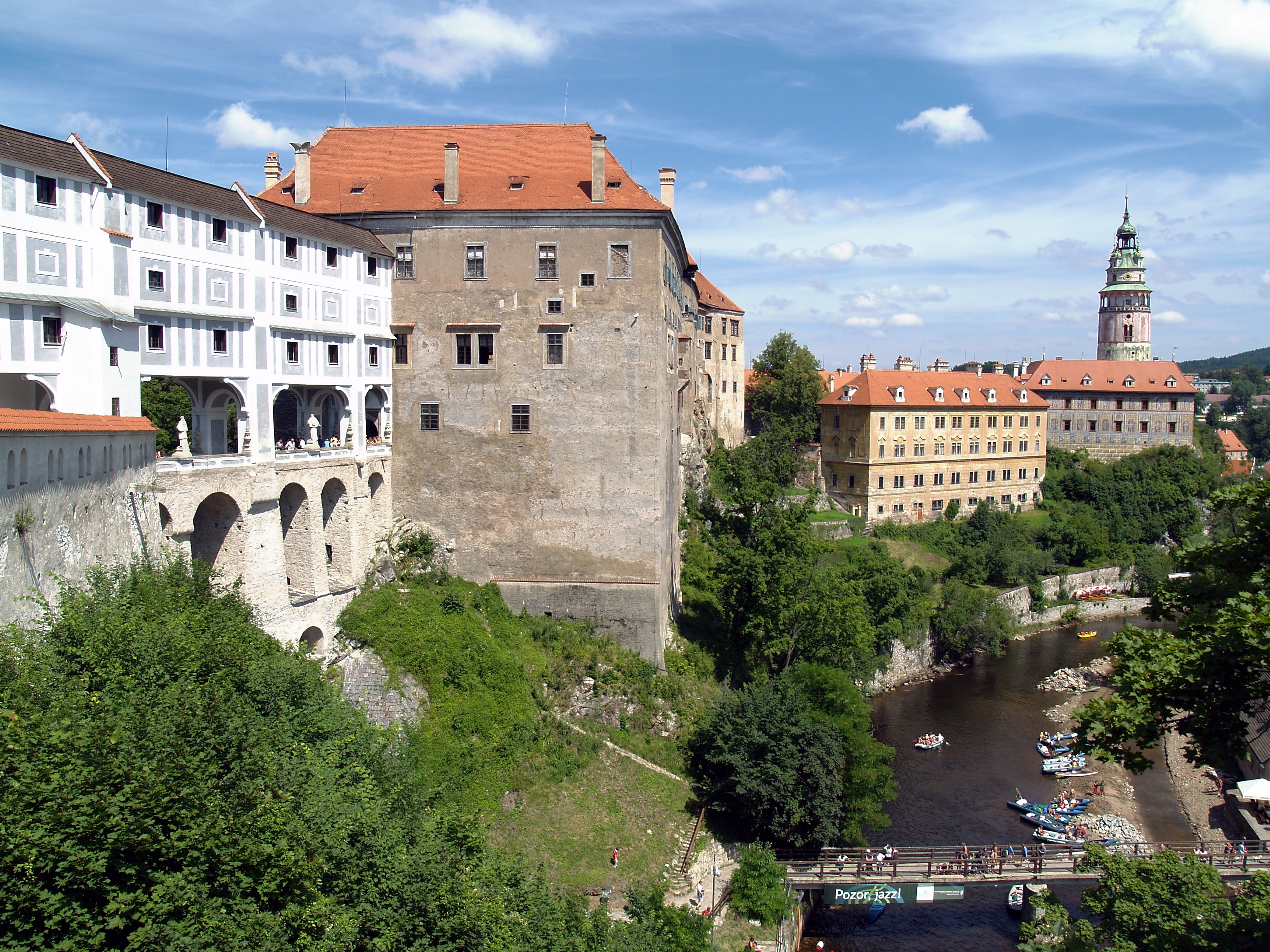 water, architecture, residential district, tree, castle, growth, the past, built structure, building, building exterior, czech krumlov, monument, czech republic, HD Wallpaper