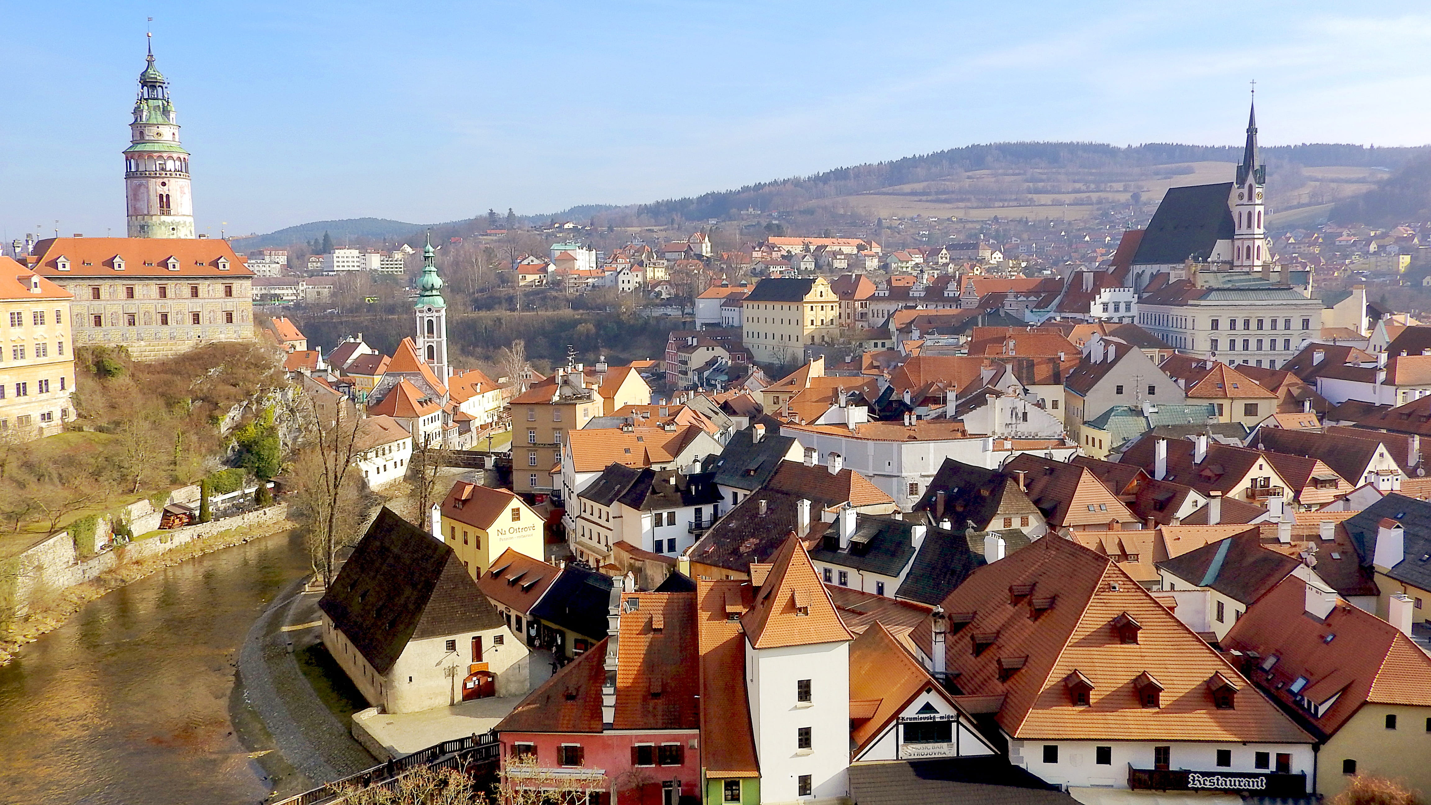 conservation area, czech republic, day, cityscape, nature, history, crowd, built structure, city, 4K, high angle view, castle, the historic city of, krumlov, HD Wallpaper