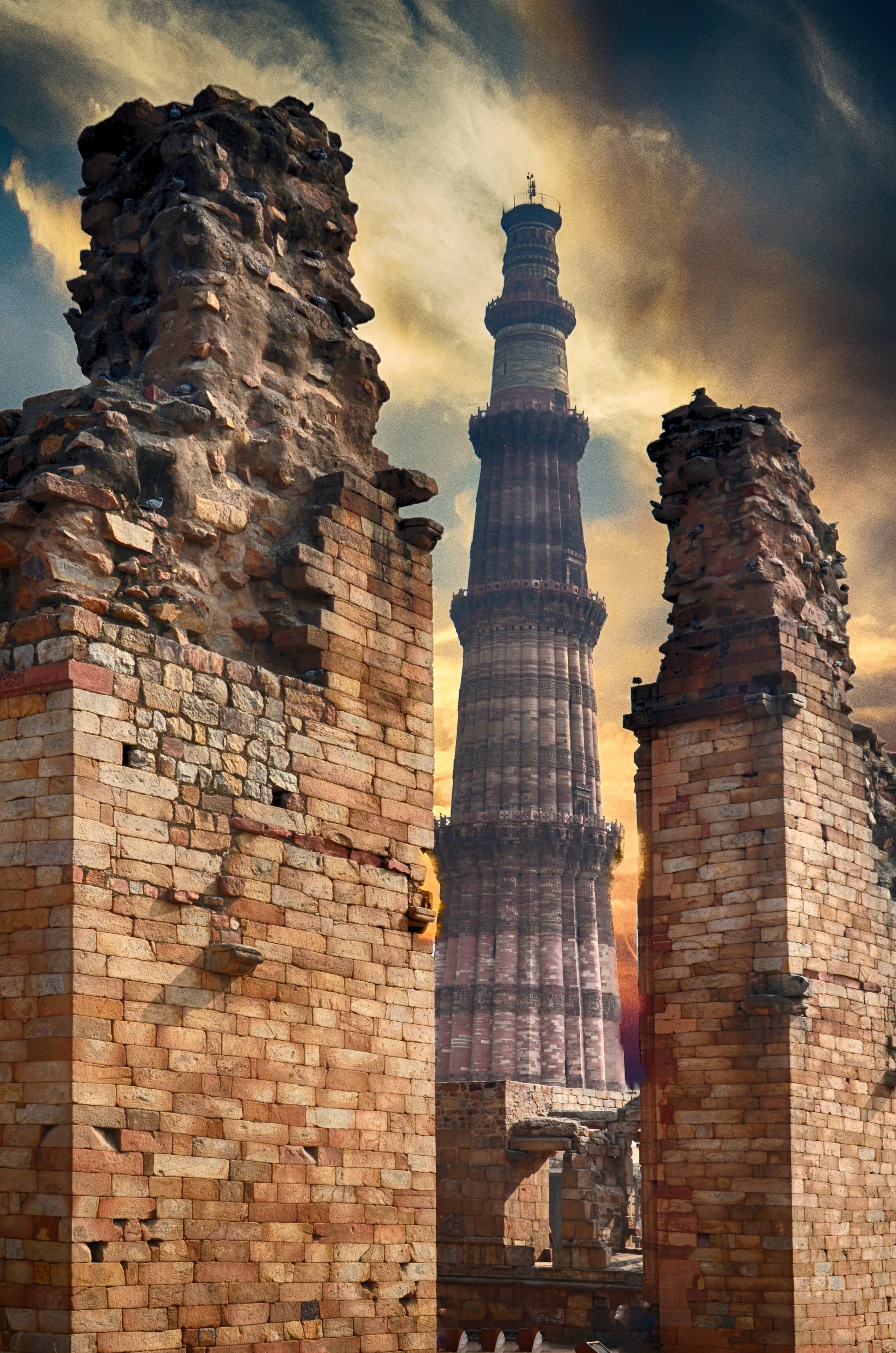 sandstone, low angle view, place of worship, structure, building, travel destinations, sky, religion, travel, no people, cloud - sky, delhi, tall - high, Phone HD Wallpaper