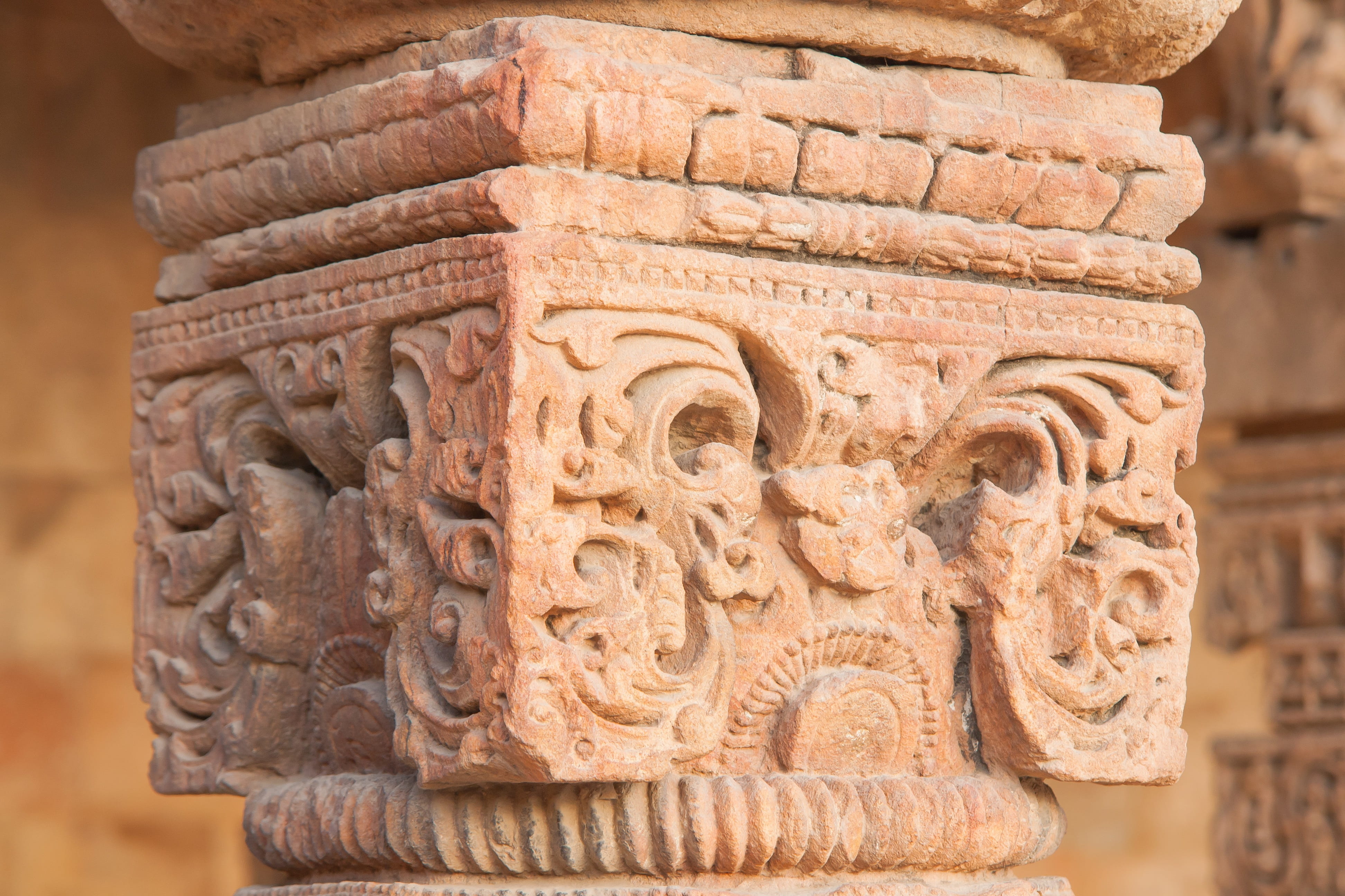 outdoor, stone material, 4K, no people, travel, delhi, india, outdoors, art and craft, solid, culture, place of worship, carved, ancient, human representation, HD Wallpaper