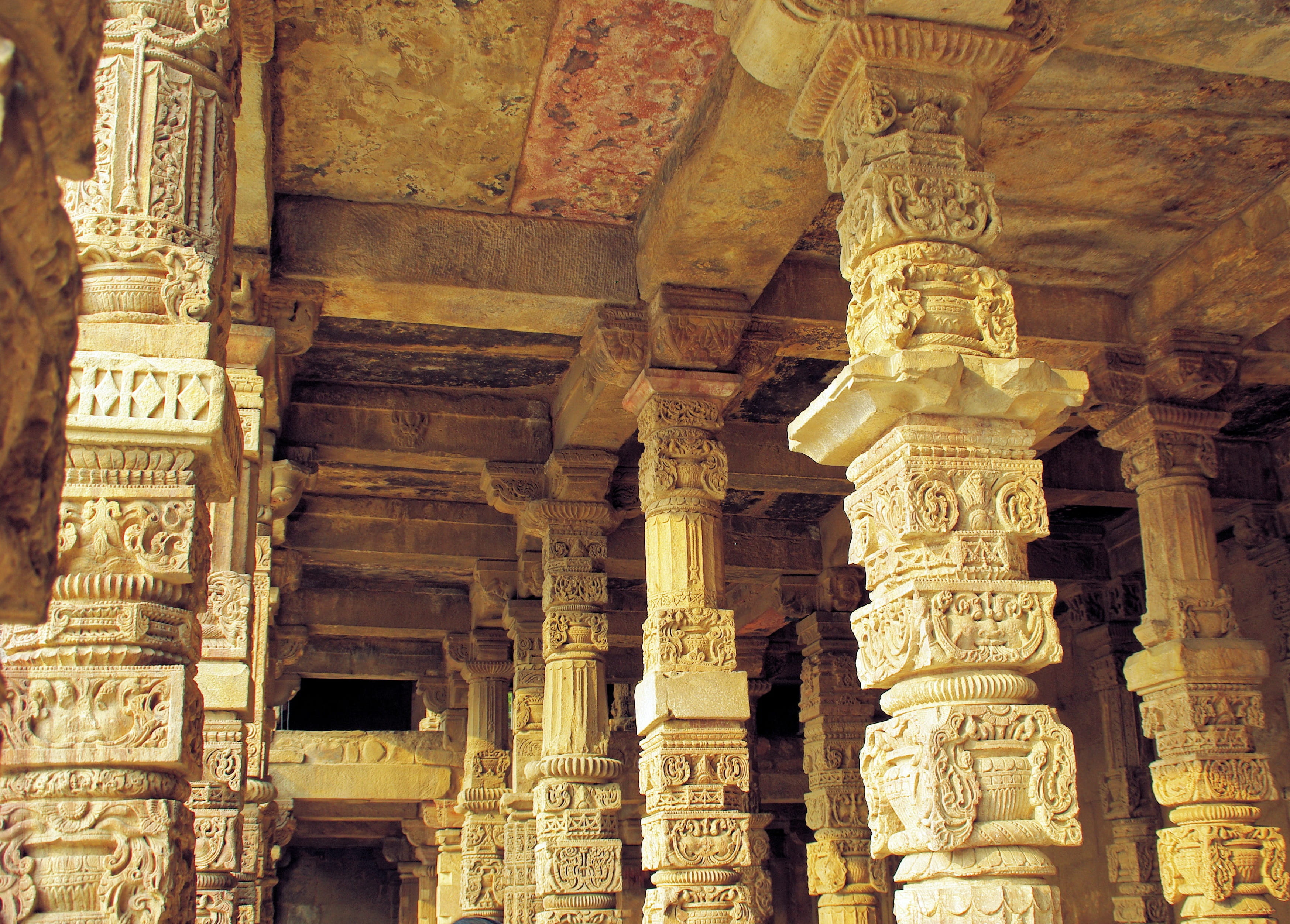 history, art and craft, archaeology, religion, ornate, architectural column, building, pillars, qutb minar, built structure, mosque, sculptures, no people, HD Wallpaper