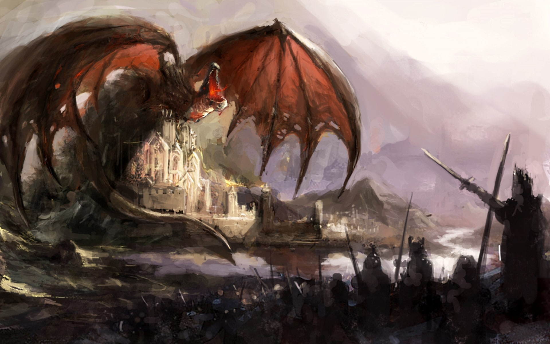 games, 1920x1200 px, video, 1080P, hd, px, Castle, xbox, x, art, Dragon, HD Wallpaper
