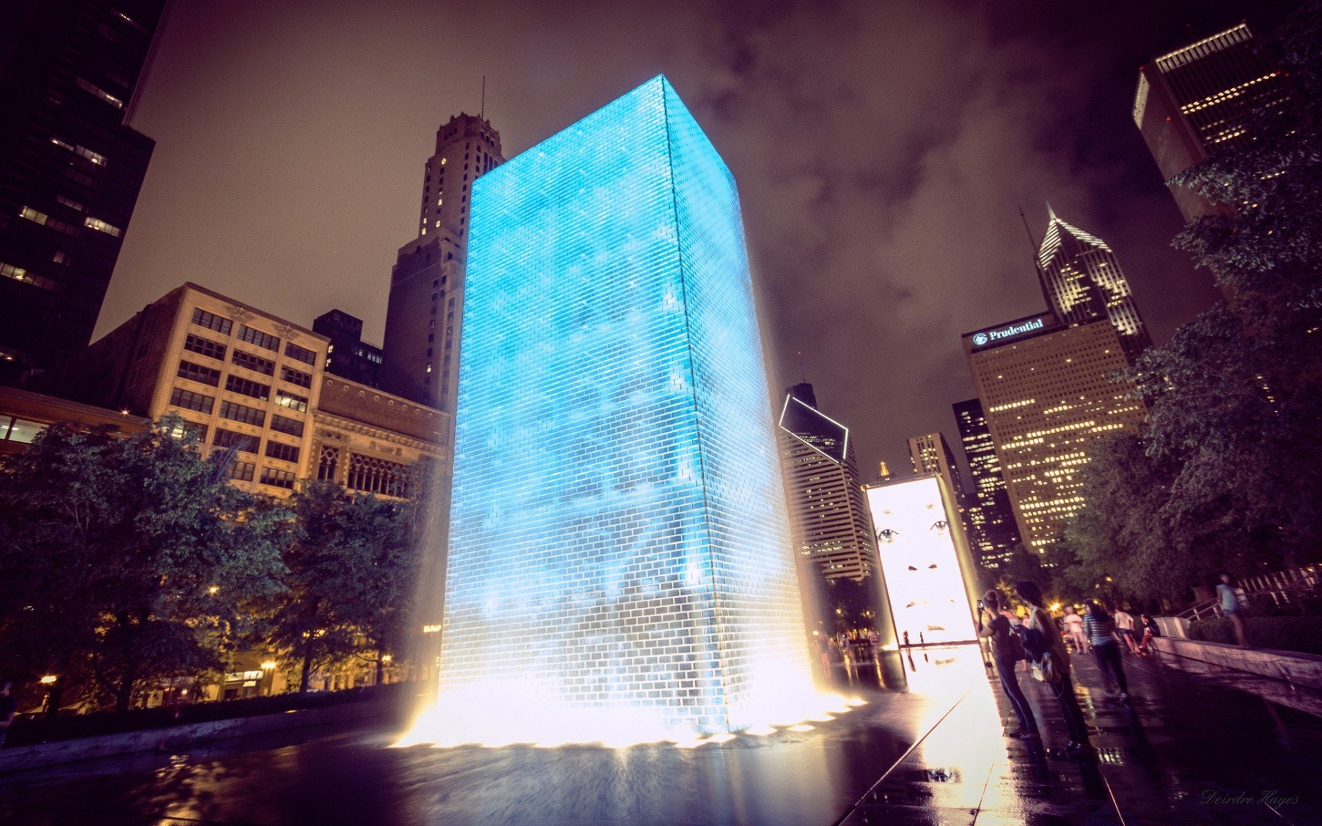 architecture, 1920x1200 px, glowing, hd, x, art, px, building, aircraft, night, fountain, 1080P, chicago, HD Wallpaper