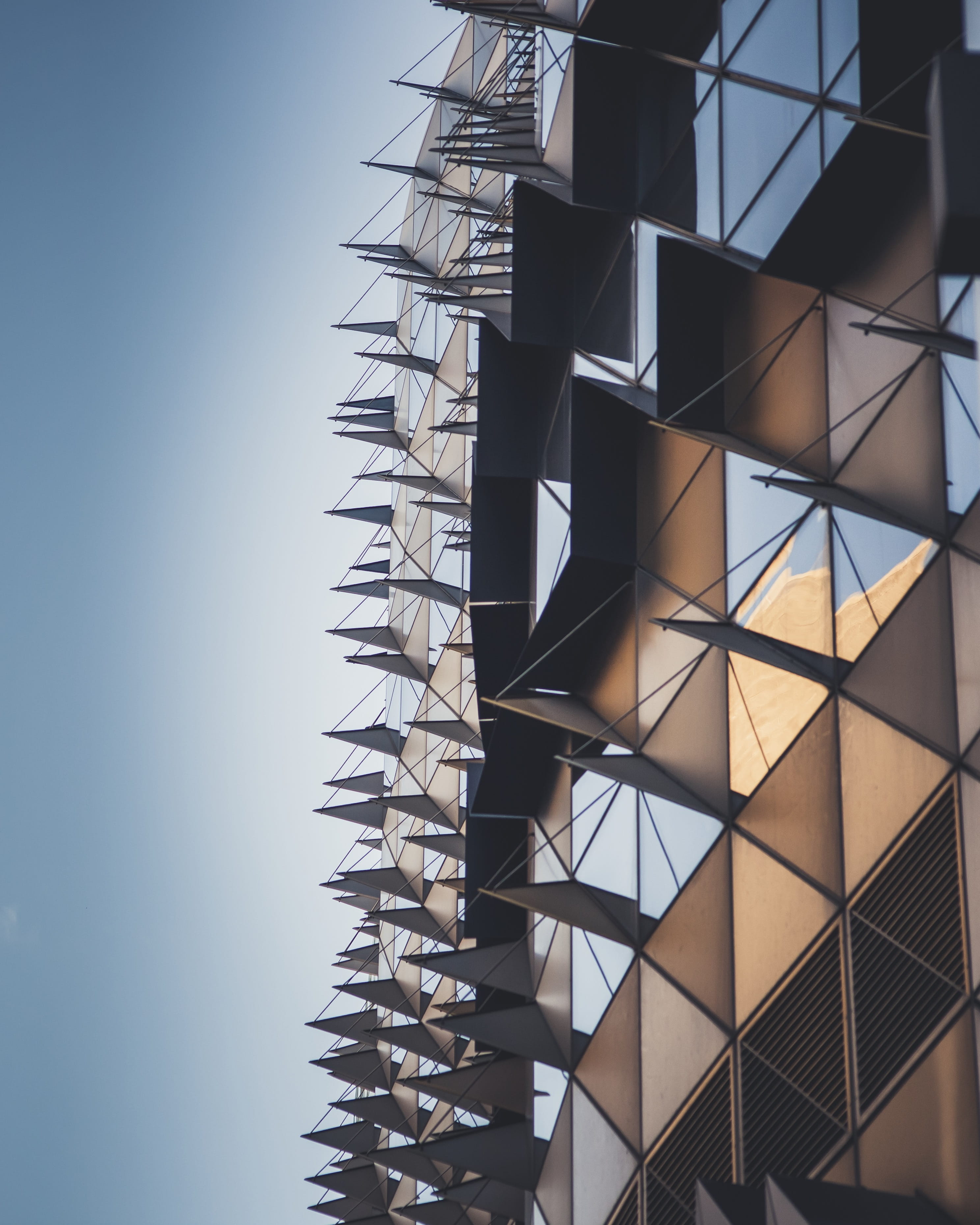 business, housing Development, melbourne, abstract, reflection, sky, architectural, low, facade, residential District, daytime, blue sky, blue, sun reflection, Phone HD Wallpaper