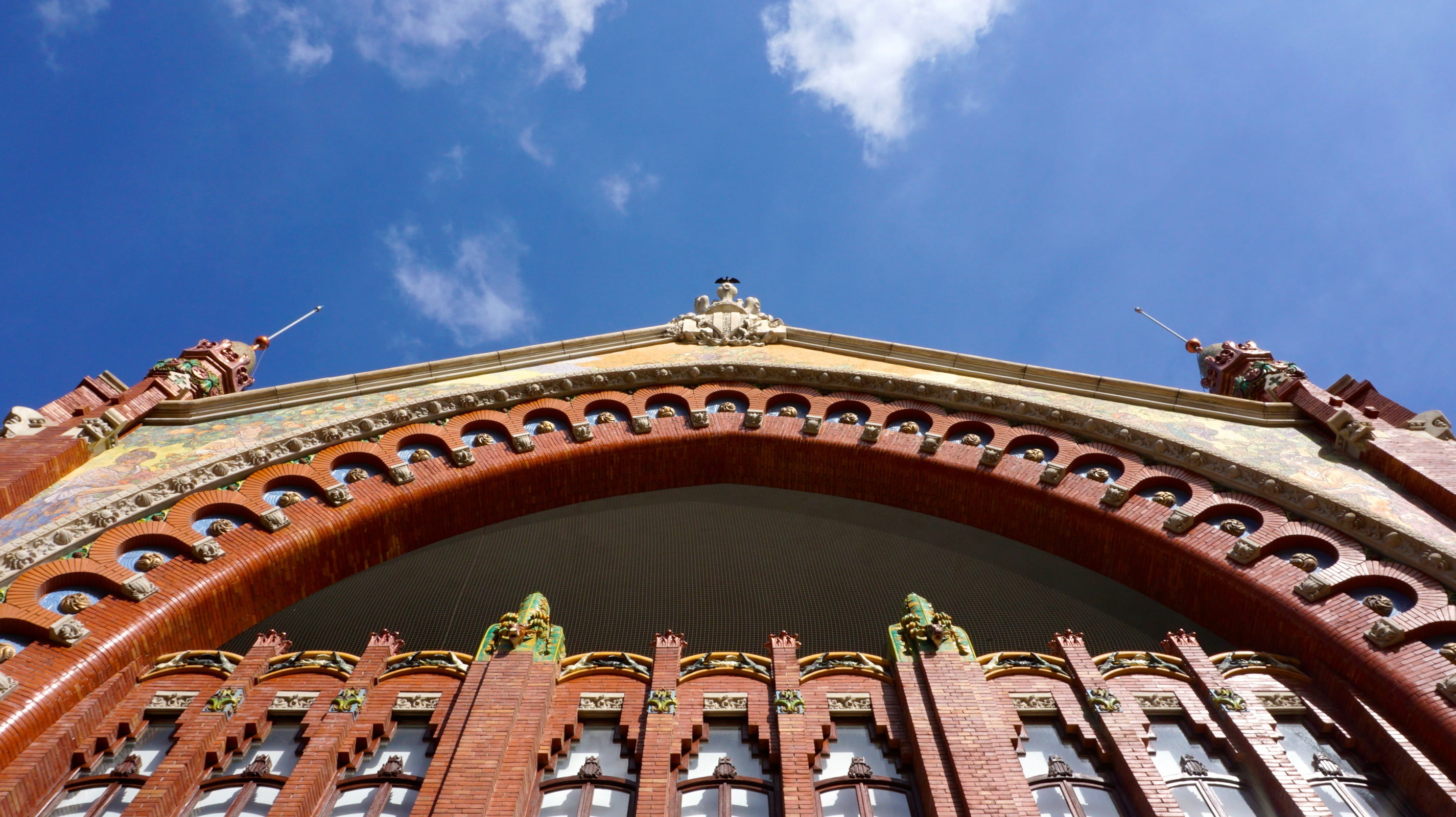 columbus market, sky, arch, nature, tradition, low angle view, city, building exterior, cloud - sky, 1917, 2K, ornate, modernist architecture, built structure, HD Wallpaper