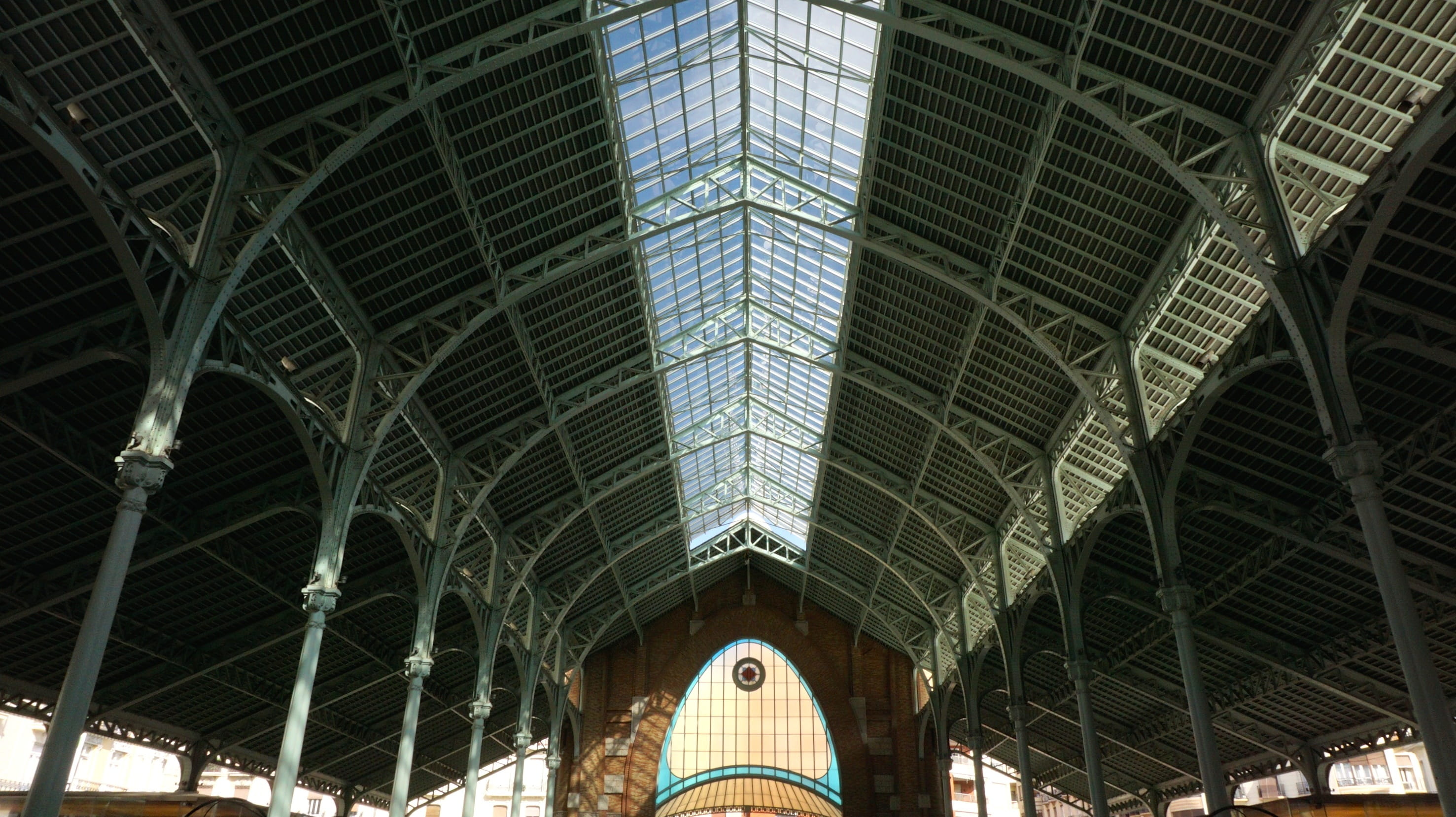2K, travel destinations, day, railroad station, spain, built structure, modern, market, design, ceiling, illuminated, no people, metal, transportation, HD Wallpaper